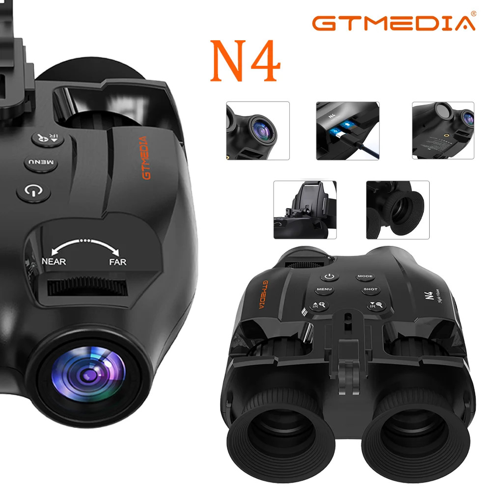 Binocular Night Vision Headphones, HD Infrared, Handsfree, Rechargeable, …