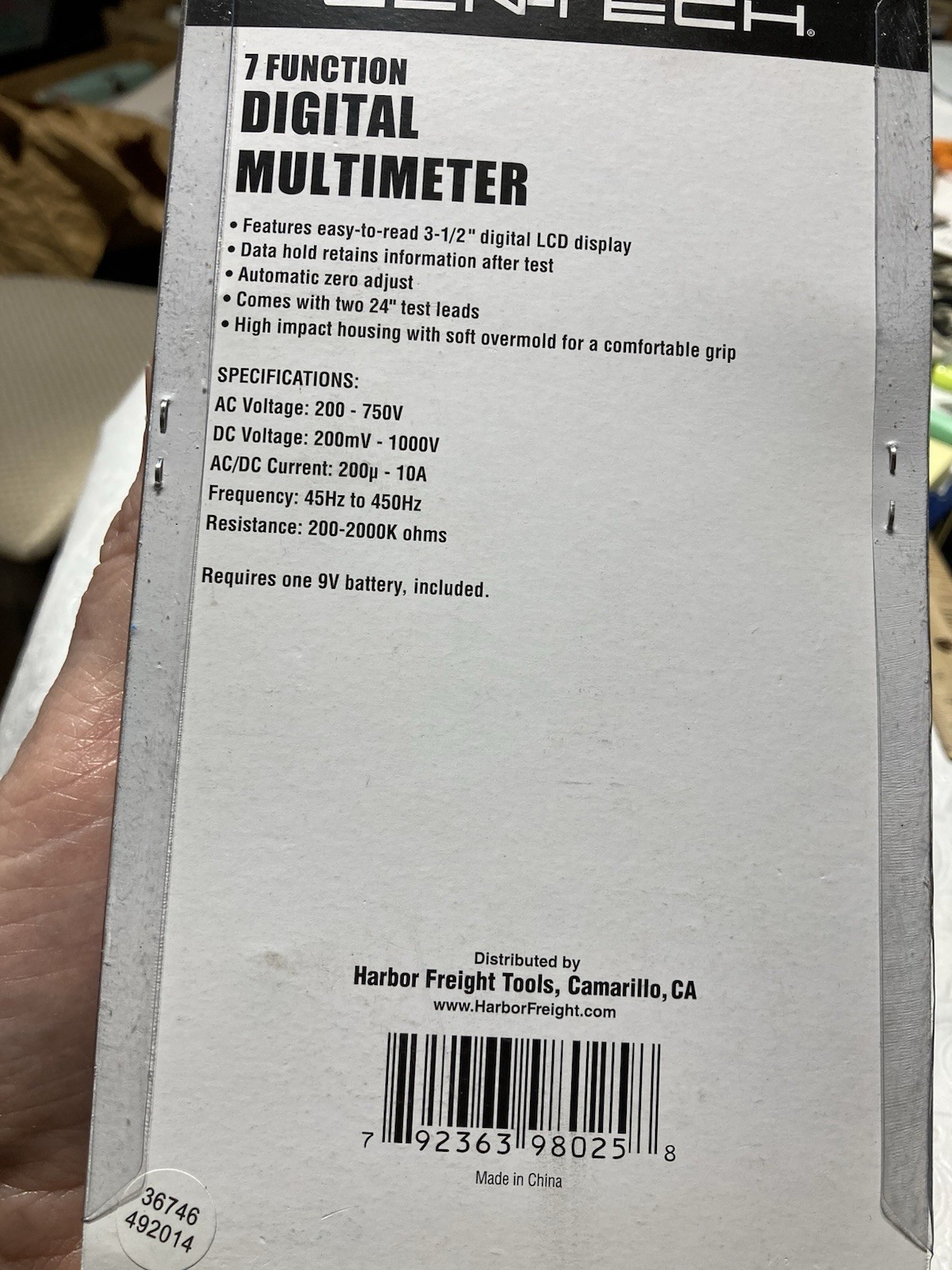 Cen-Tech 7 Function Digital Multimeter Tester Multi-tester NIB AC/DC volt #98025