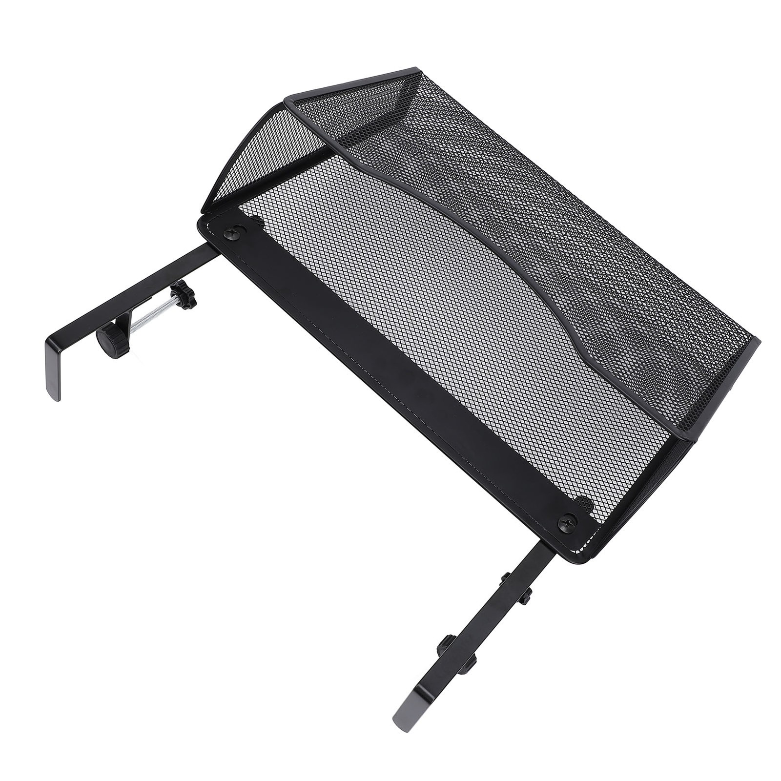 Adjustable Desk Side Storage Organizer Carbon Steel & PP For Office (Black)