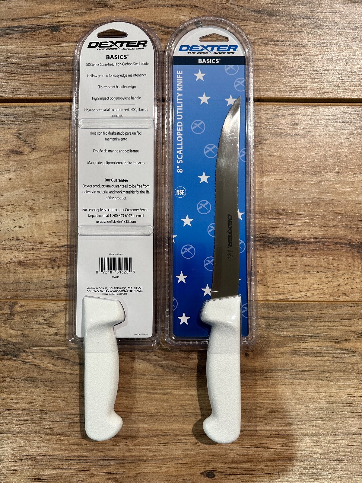 Dexter Russell 8″ Scalloped Edge Kitchen Utility Fish Hunt Knife 2 Pack