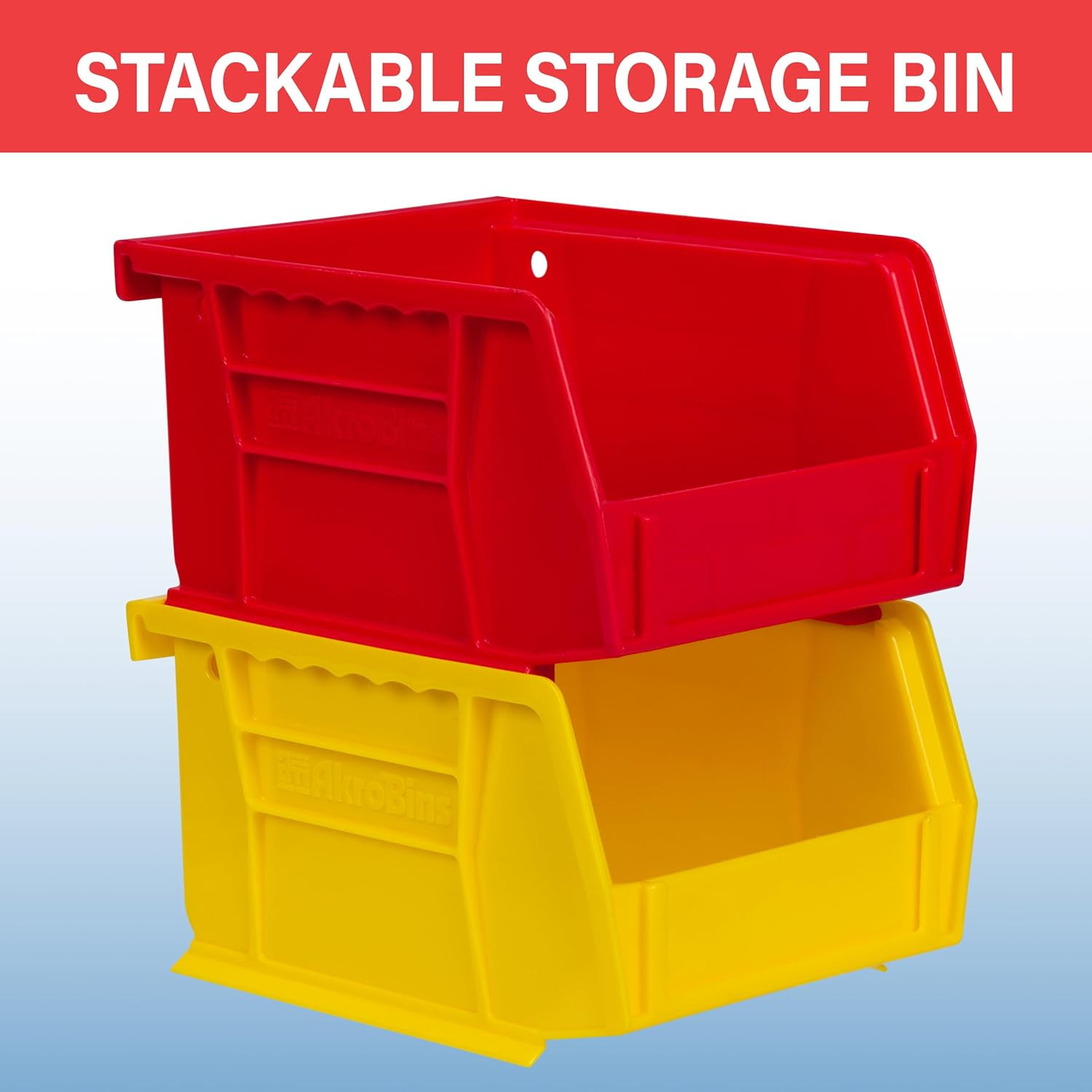 Stackable Red Plastic Storage Bins – 24-Pack for Garage & Pantry Organization