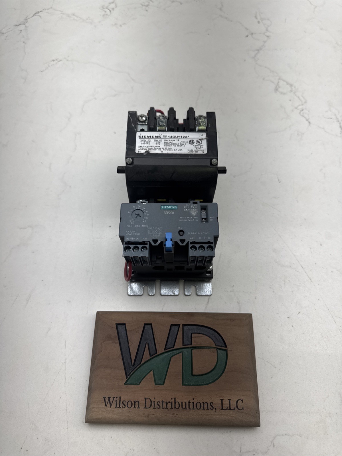 SIEMENS 14CU+12A STARTER SIZE 0 3PH 600V 18A 2HP 24V COIL 14CU12A W/ 48ATD1S00