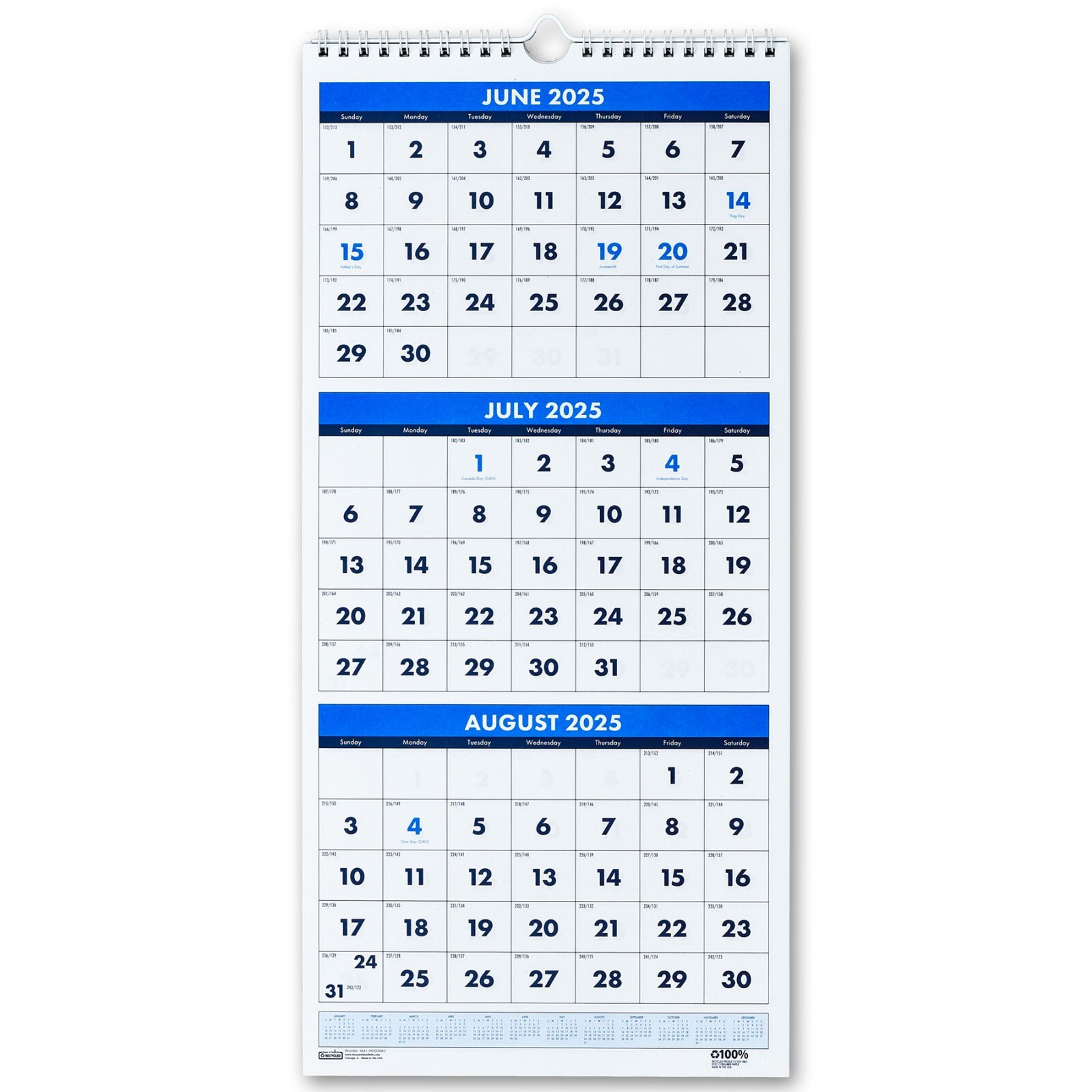 House of Doolittle 3645 HOD3645 2025-2026 July 2025, Academic 3 Month Calendar