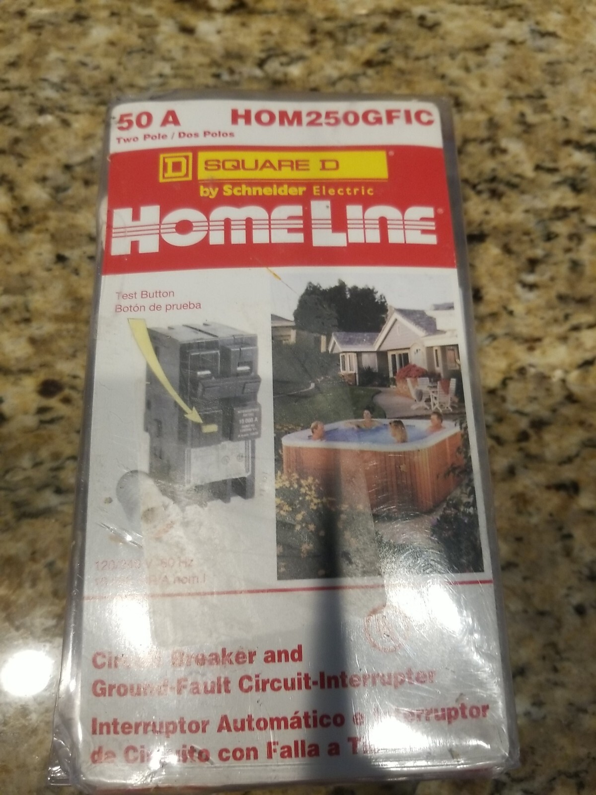 Square D Homeline HOM250GFIC 50A Two Pole Circuit Breaker & GFIC *OPEN-BOX/NEW*