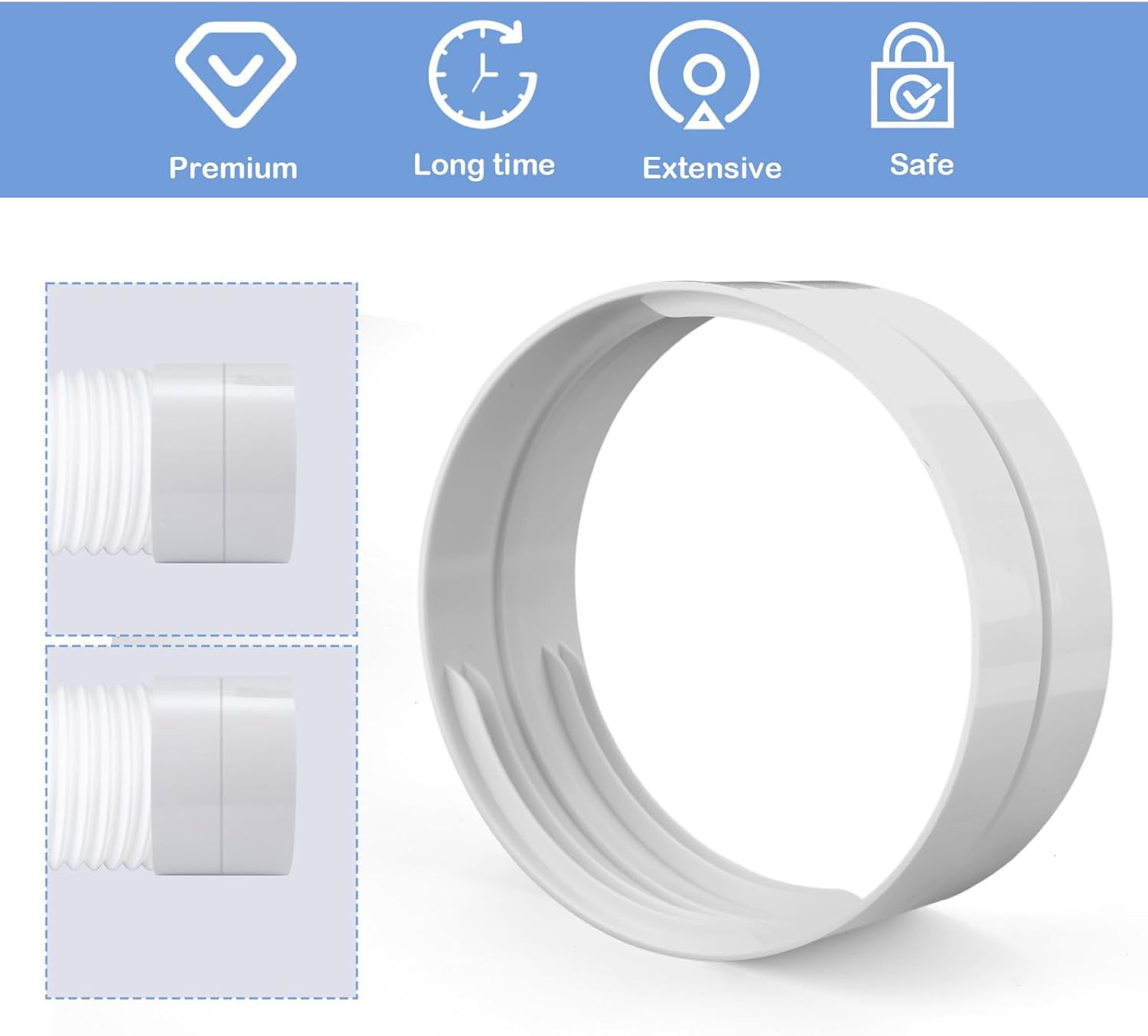5.1″ Portable Air Conditioner Exhaust Hose Coupler, ABS Exhaust Hose Coupler …