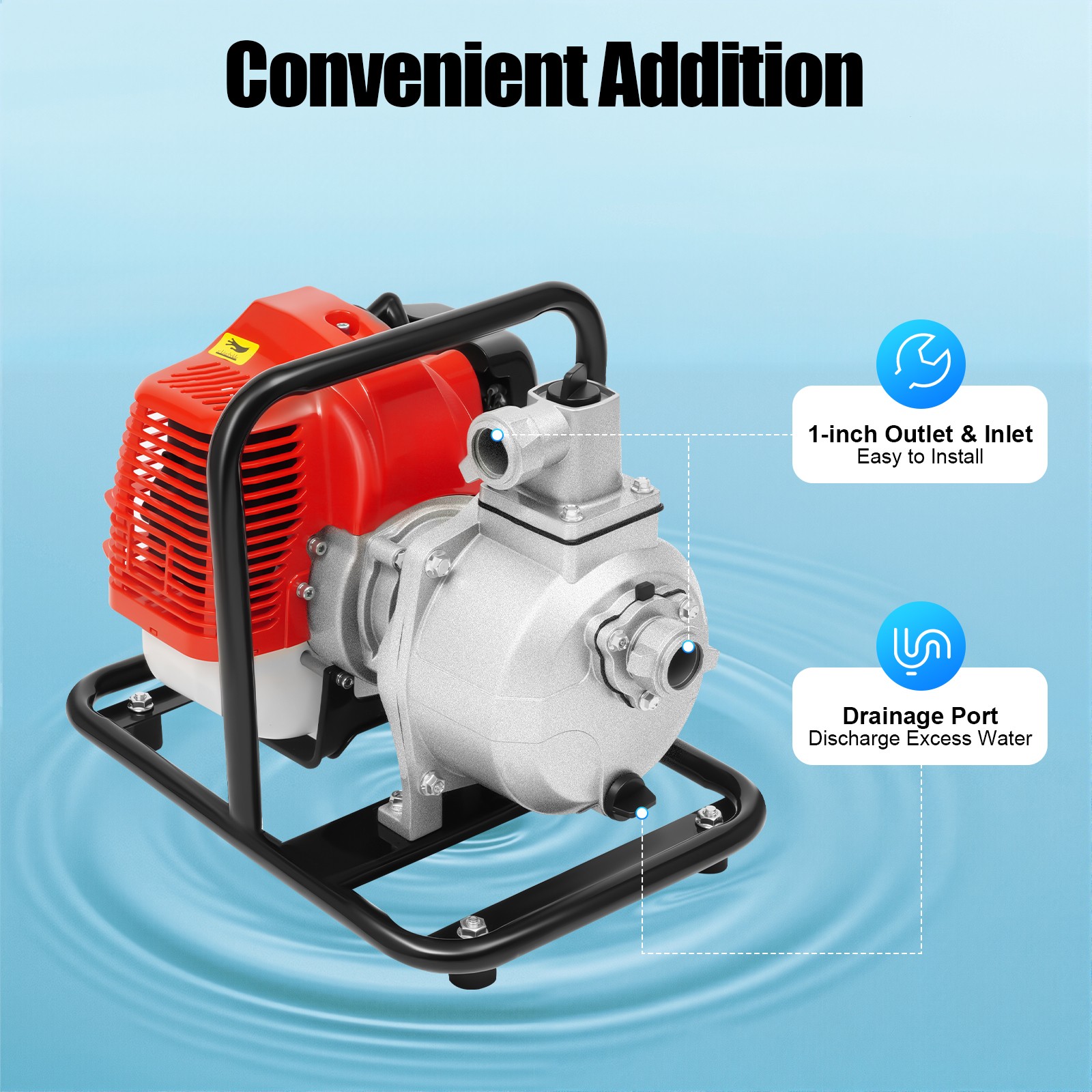 1.7 Hp 1 Gas Power Semi-trash Water Pump High Pressure Irrigation Transfer Pump