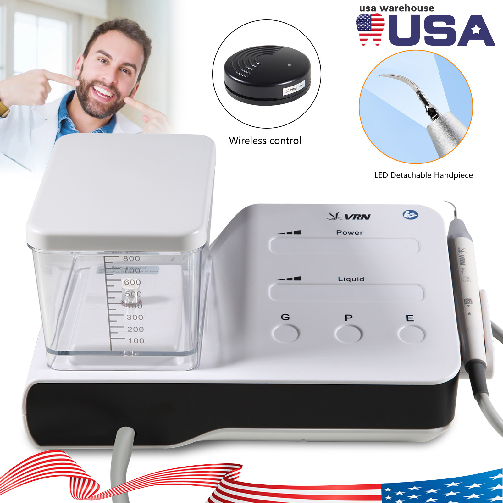 LED Dental Ultrasonic Piezo Scaler Handpiece Bottles Fit EMS Cavitron Woodpecker