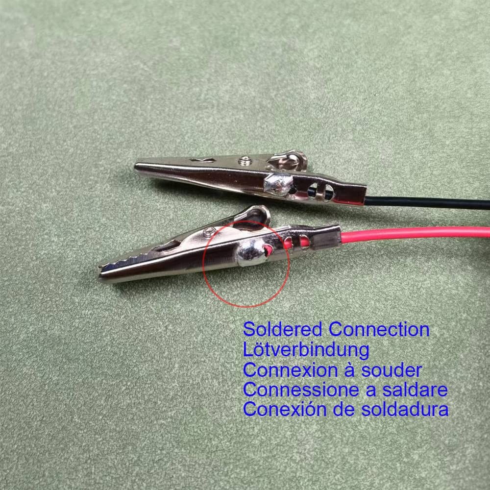 Alligator Clips Electrical 10Pcs, 0.5Mm² /20AWG Wire, Insulated Test Leads with