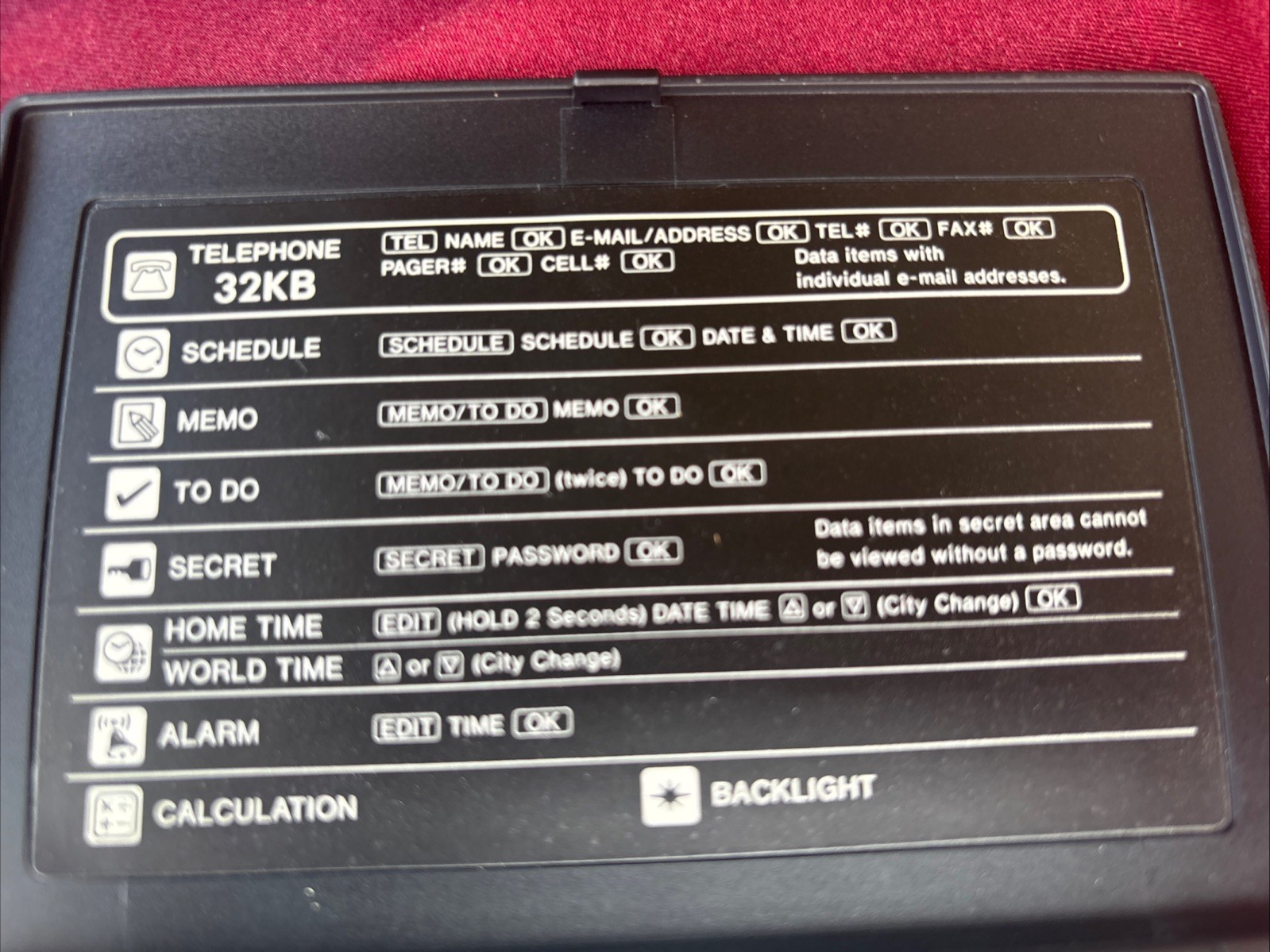 Casio Databank DC7800 W 32KB BACKLIGHT DISPLAY