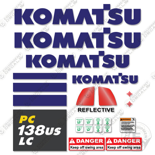 Fits Komatsu PC138USLC-11 Decal Kit Midi Excavator Decals PC 138 USLC 11