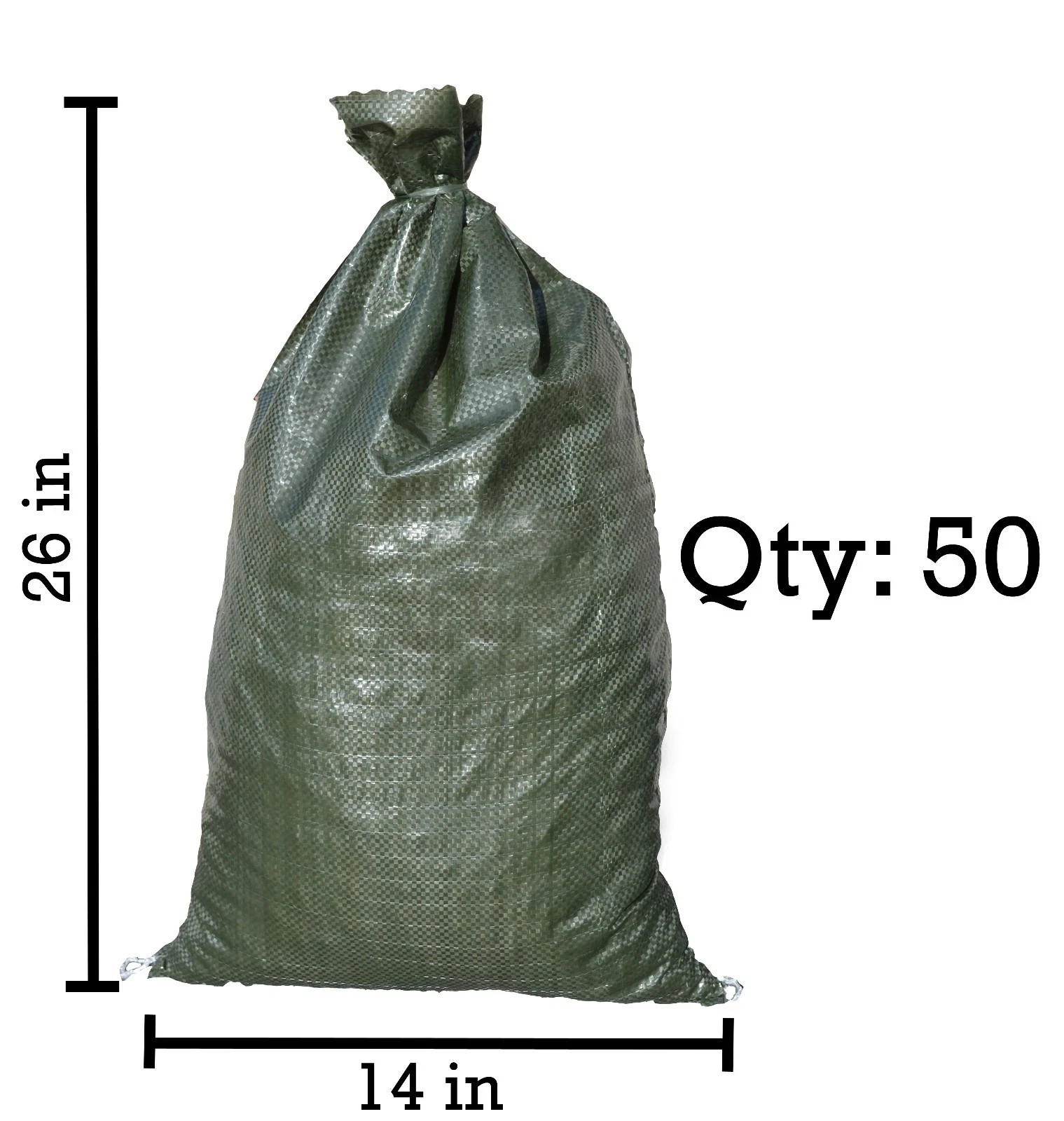 50 Green Empty Sandbags For Sale 14×26 Sandbag Sand Bags Bag Poly