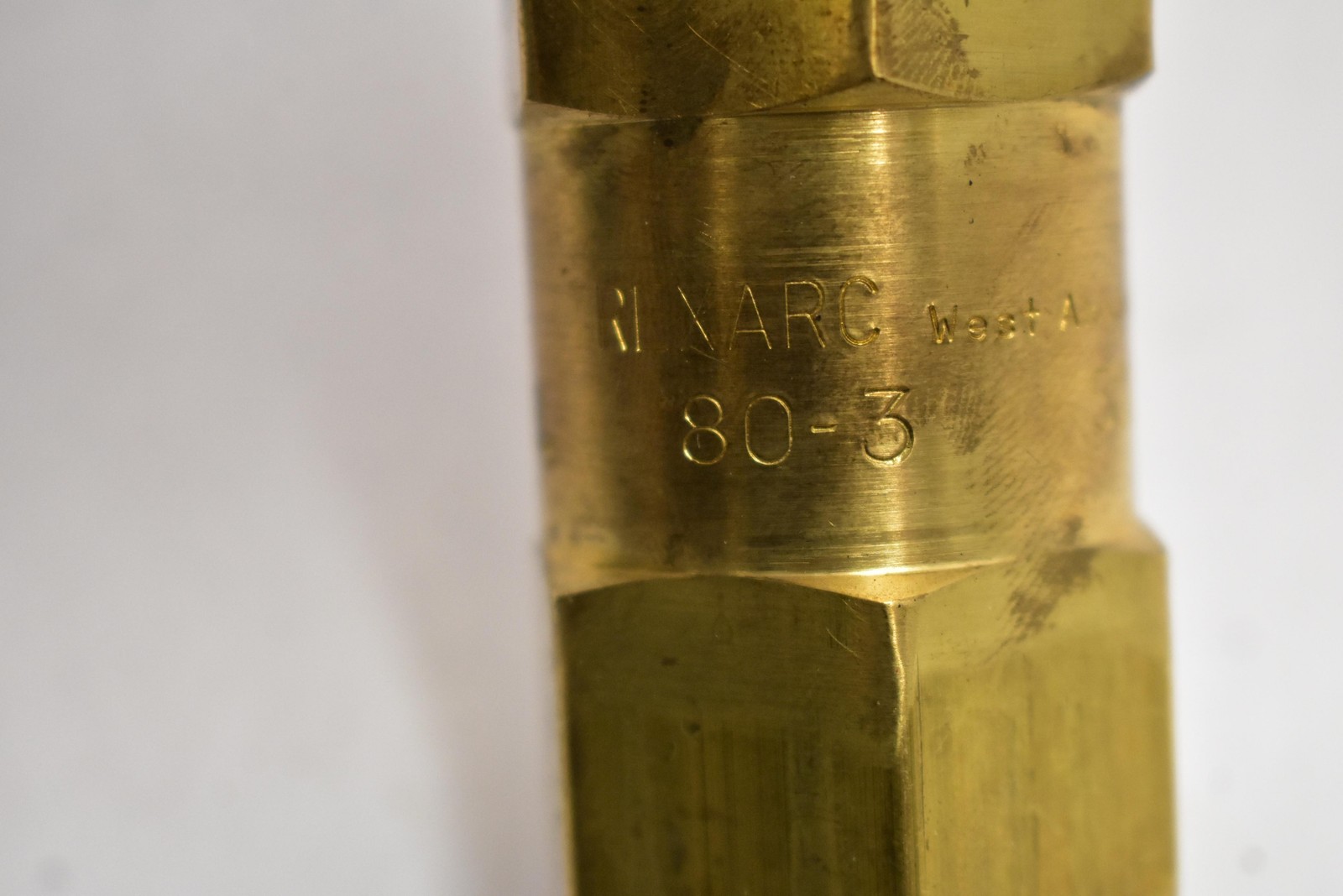 Rexarc 80-3Y Brass Check Valve Male to Female Flow 3000 PSI