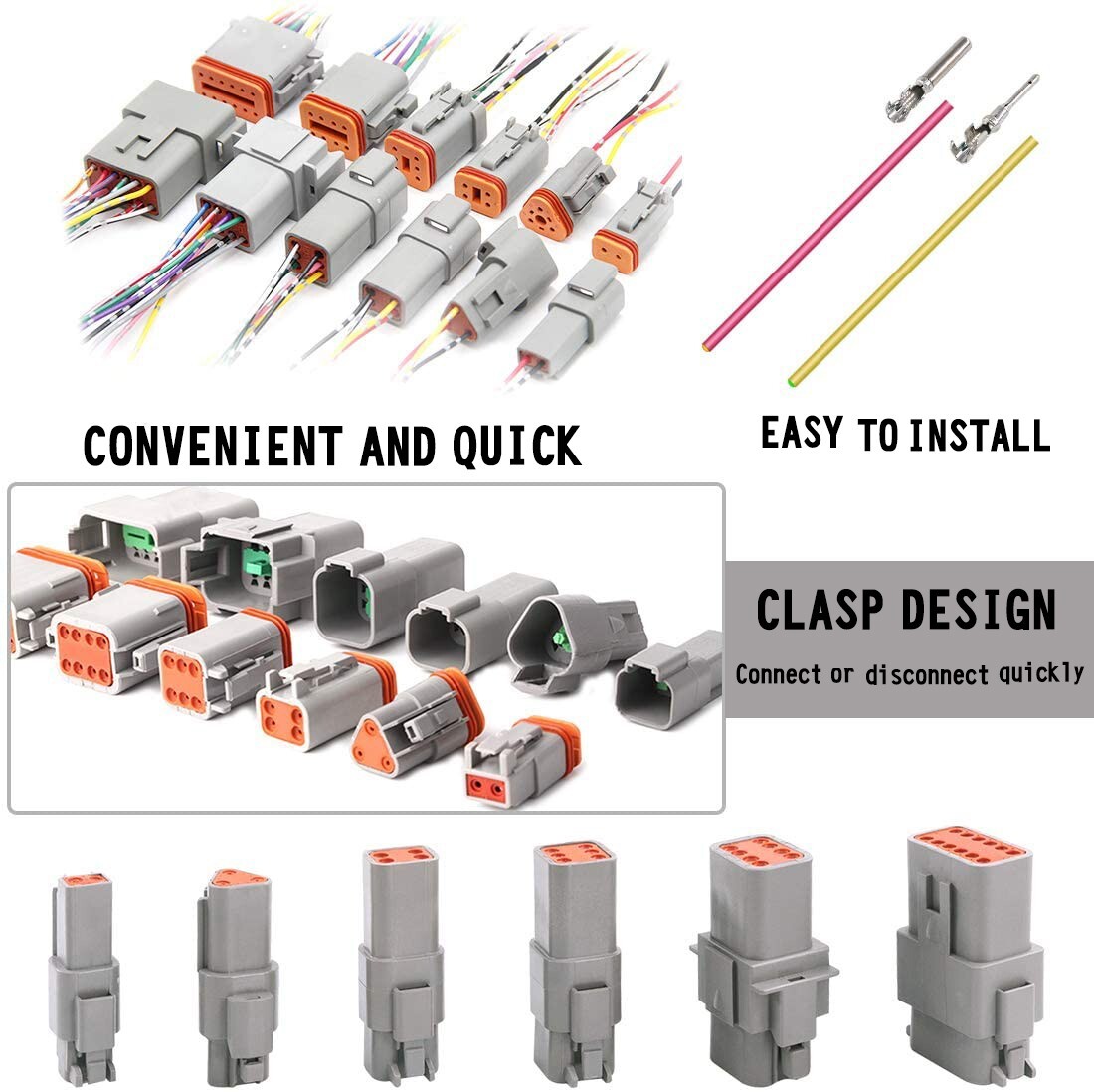 1750PCS Genuine Deutsch Connector Kit Stamped Contacts For 14/16/18/20 GA.WIRE