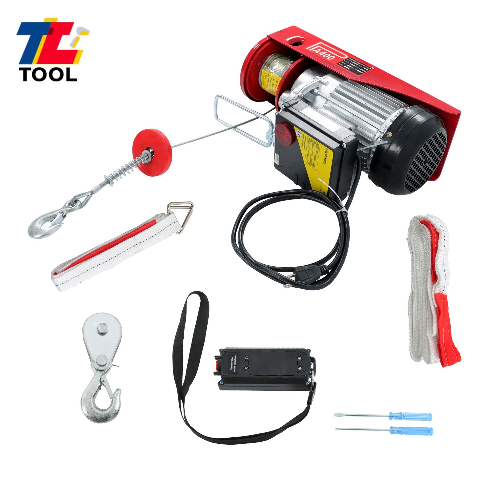 880lbs Wireless Remote Control Electric Hoist 110V 980W 40ft/20ft Lifting Height