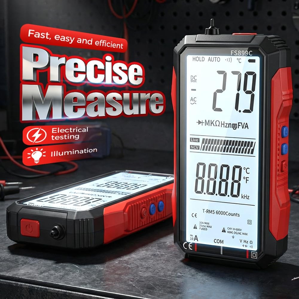 Rechargeable Digital Multimeter FS899C – Electrical & NCV Testing