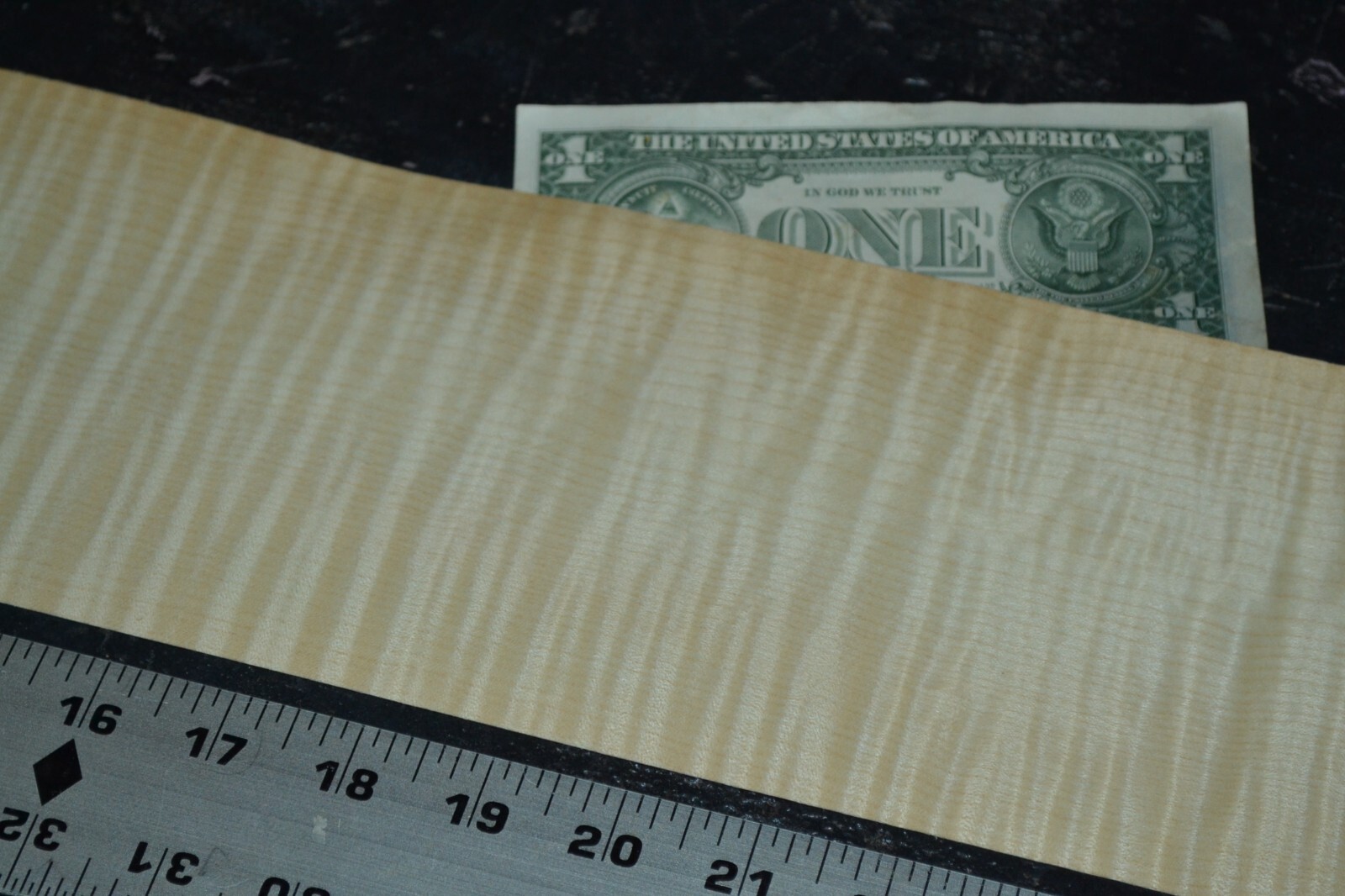 Curly Maple Raw Wood Veneer Sheet 4.5 x 40 inches 1/42nd 4669-43