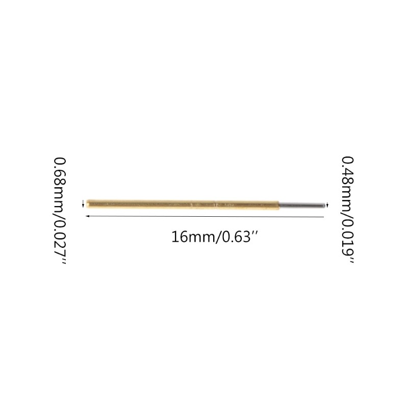 Upgraded Spring Test Probe Resistance 50mΩ Dia 0.68mm Length 16mm Spring Contact