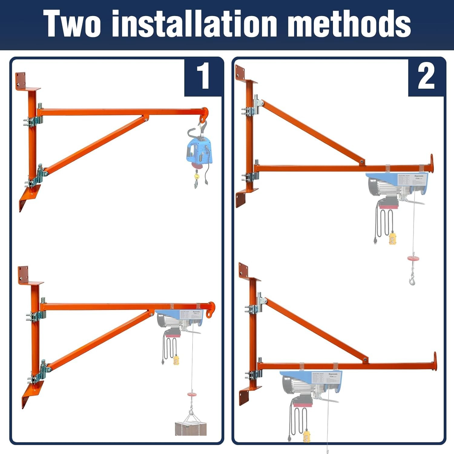 Wall Mount Jib Crane,All Steel Construction,660lbs Max Load Capacity,180 Degree