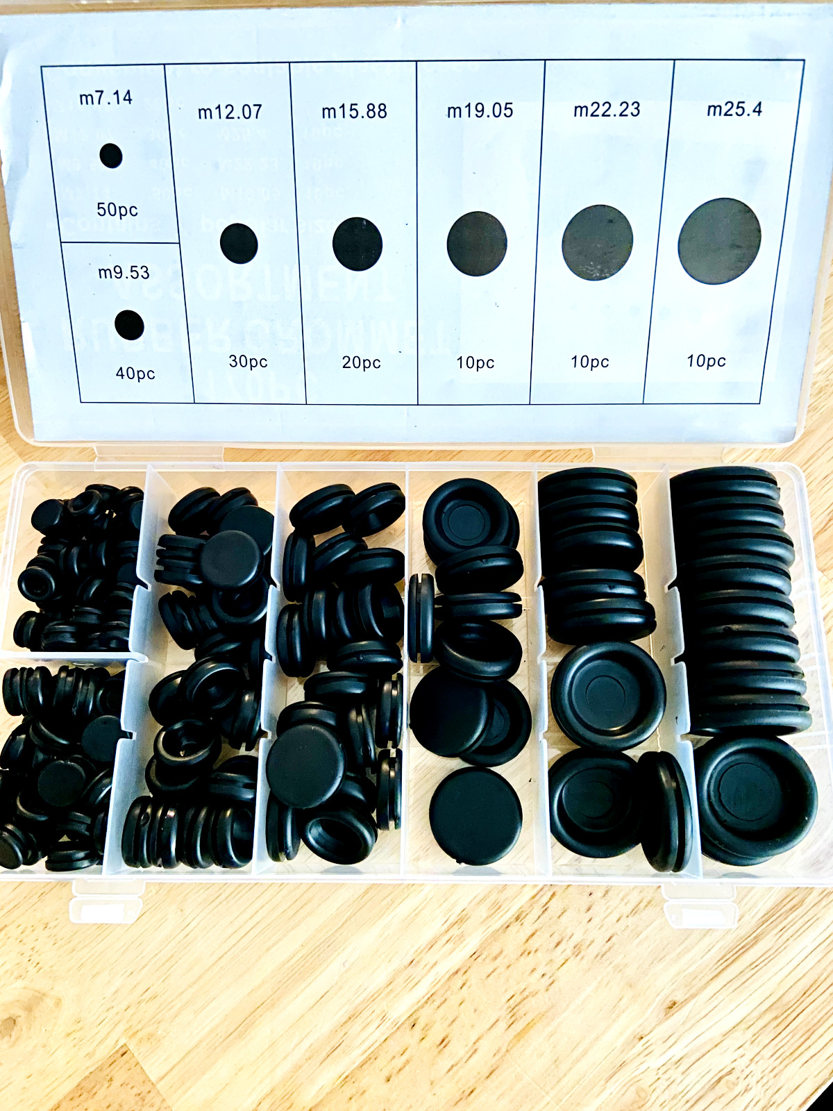 170PCS Rubber Grommet Firewall Hole Plug Electrical Wiring Gasket Assortment Kit