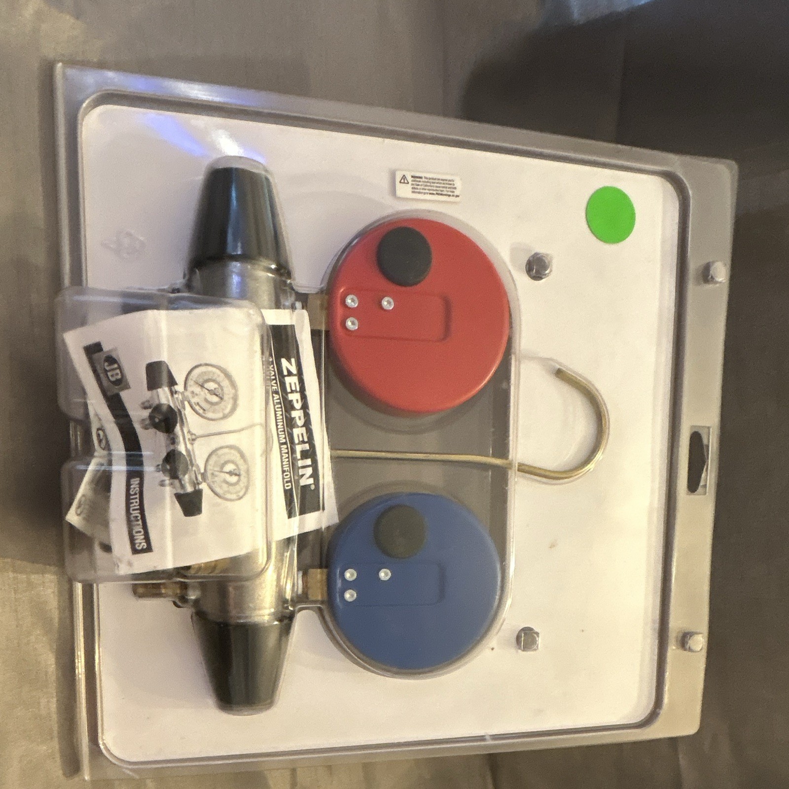 JB Industries Zeppelin 4-Valve Aluminum Manifold Gauge, Charge/Test R-22 R-410A