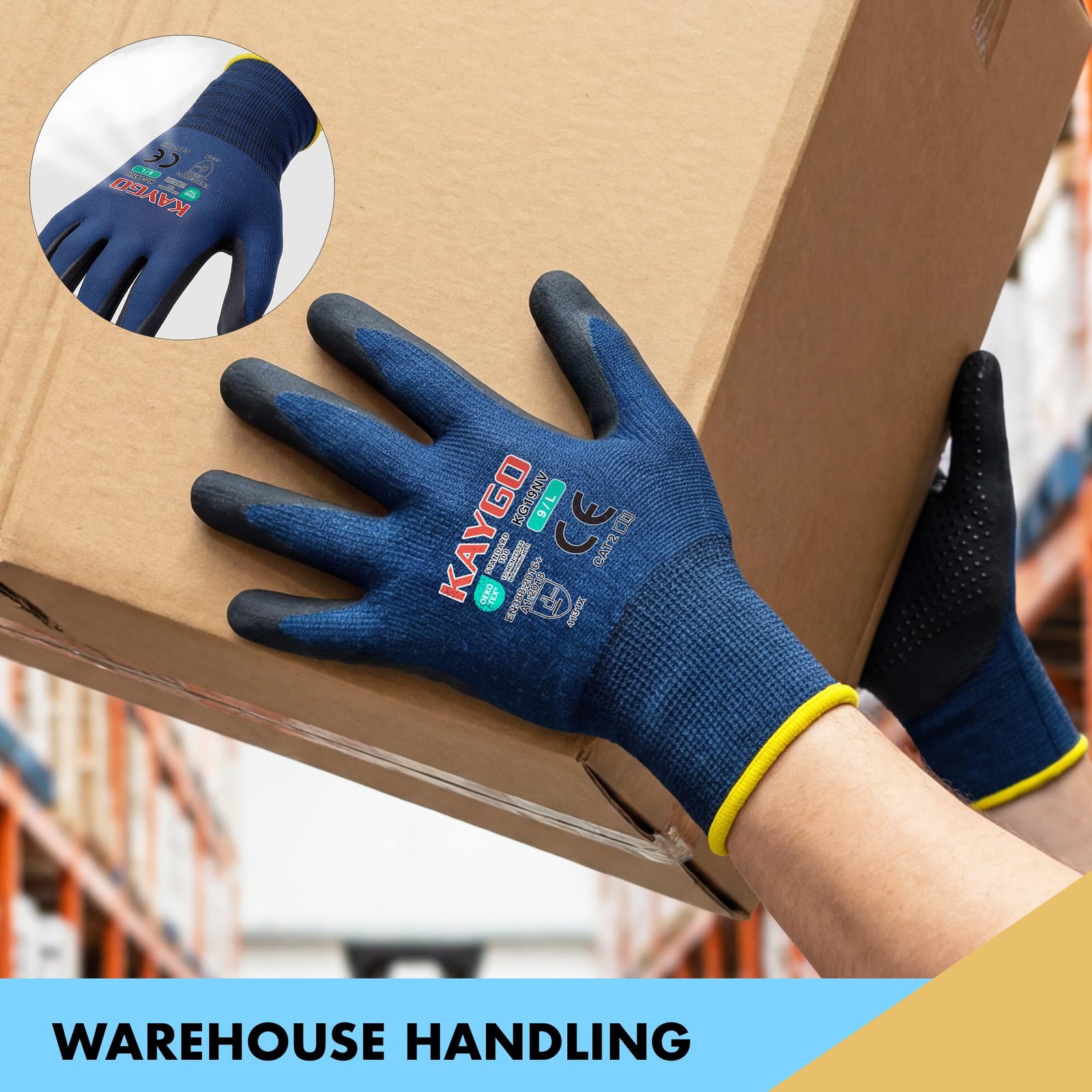 MicroFoam Nitrile Coated Work Gloves, 12 Pairs KG19N Seamless Knit Nylon, Mic…