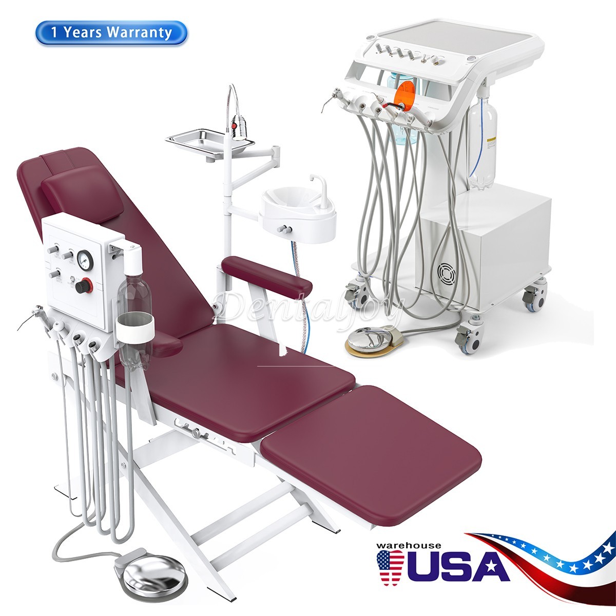 Unidad de entrega dental portátil con carretilla / silla móvil del compresor de