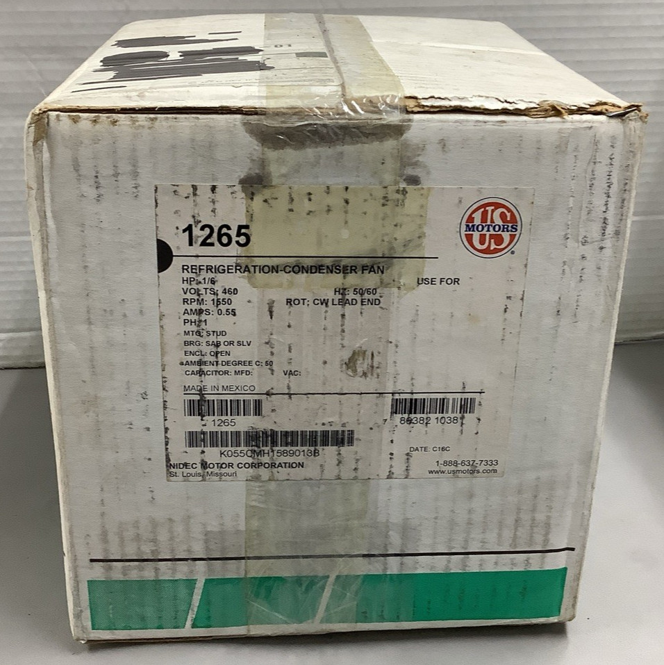 U.S. Motors K55HXCMH-1589 1265 1/6HP 1550RPM 460V Condenser Fan Motor (R62)
