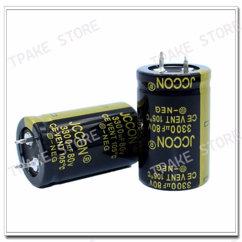 2pcs 3300uf80v 3300mfd 80wv 25x40mm snap in aluminum electrolytic capacitor