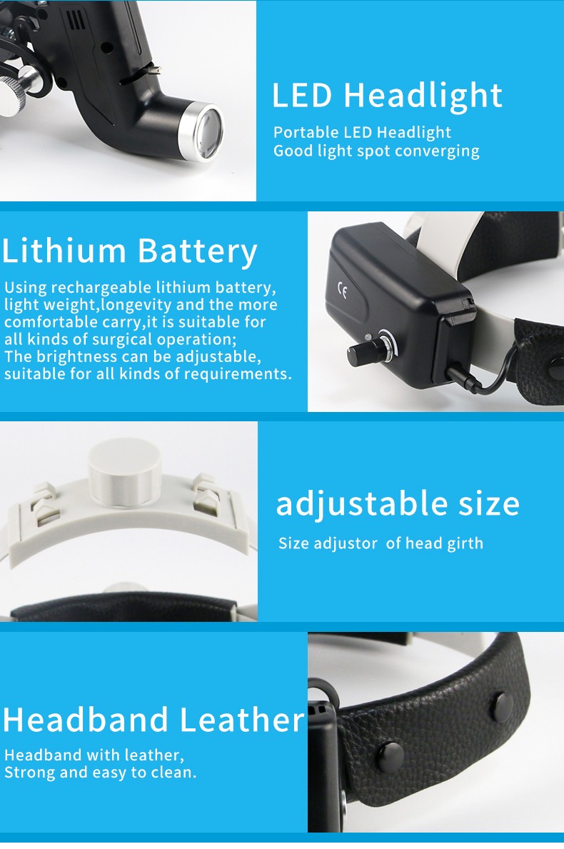 Dental Medical Wireless 5W LED Head Light ENT Specific Headlight Good Light Spot