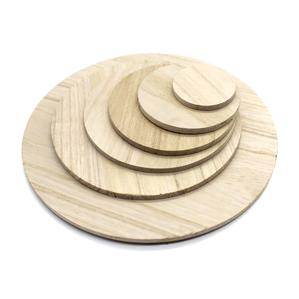 5cm -20cm Circle Wood Sheets Solid Wood Round Disc DIY Craft Blanks Wooden Plate