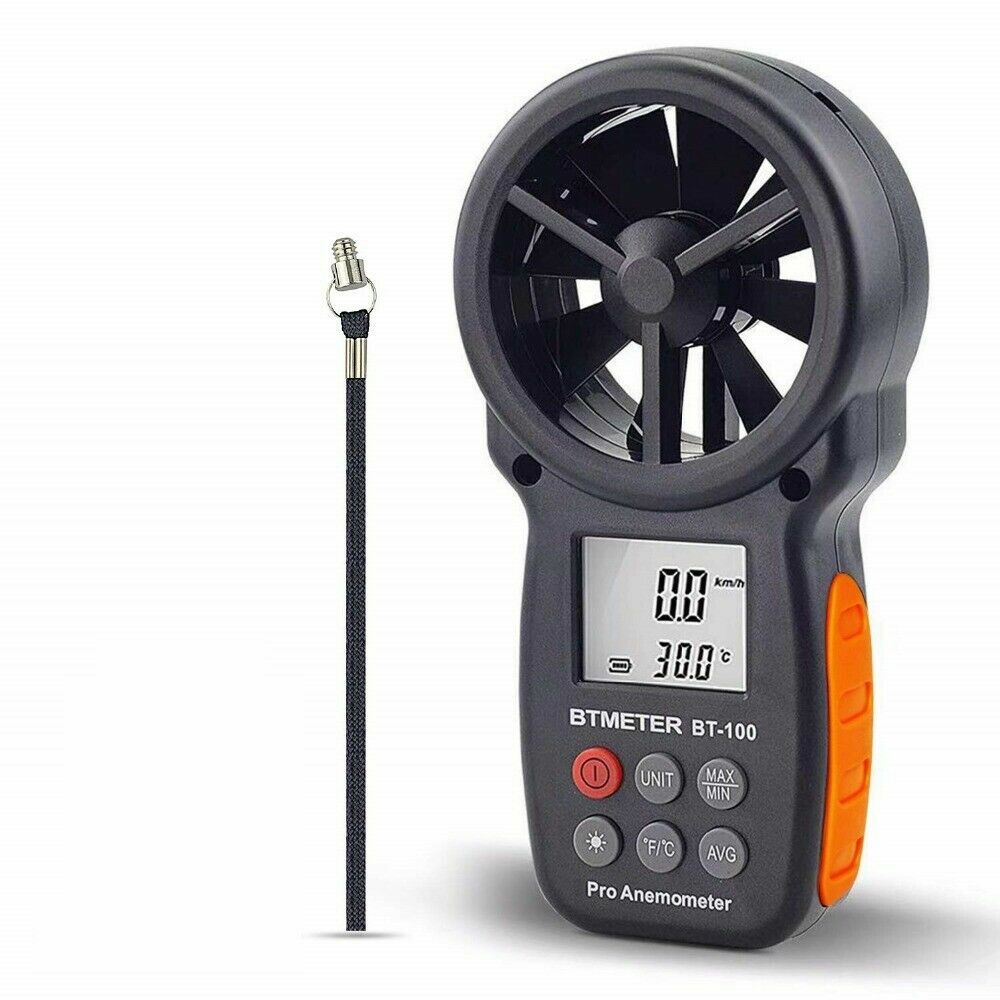BTMETER Wind Speed Meter Handheld Anemometer Air Flow MAX/MIN/AVG Temperature