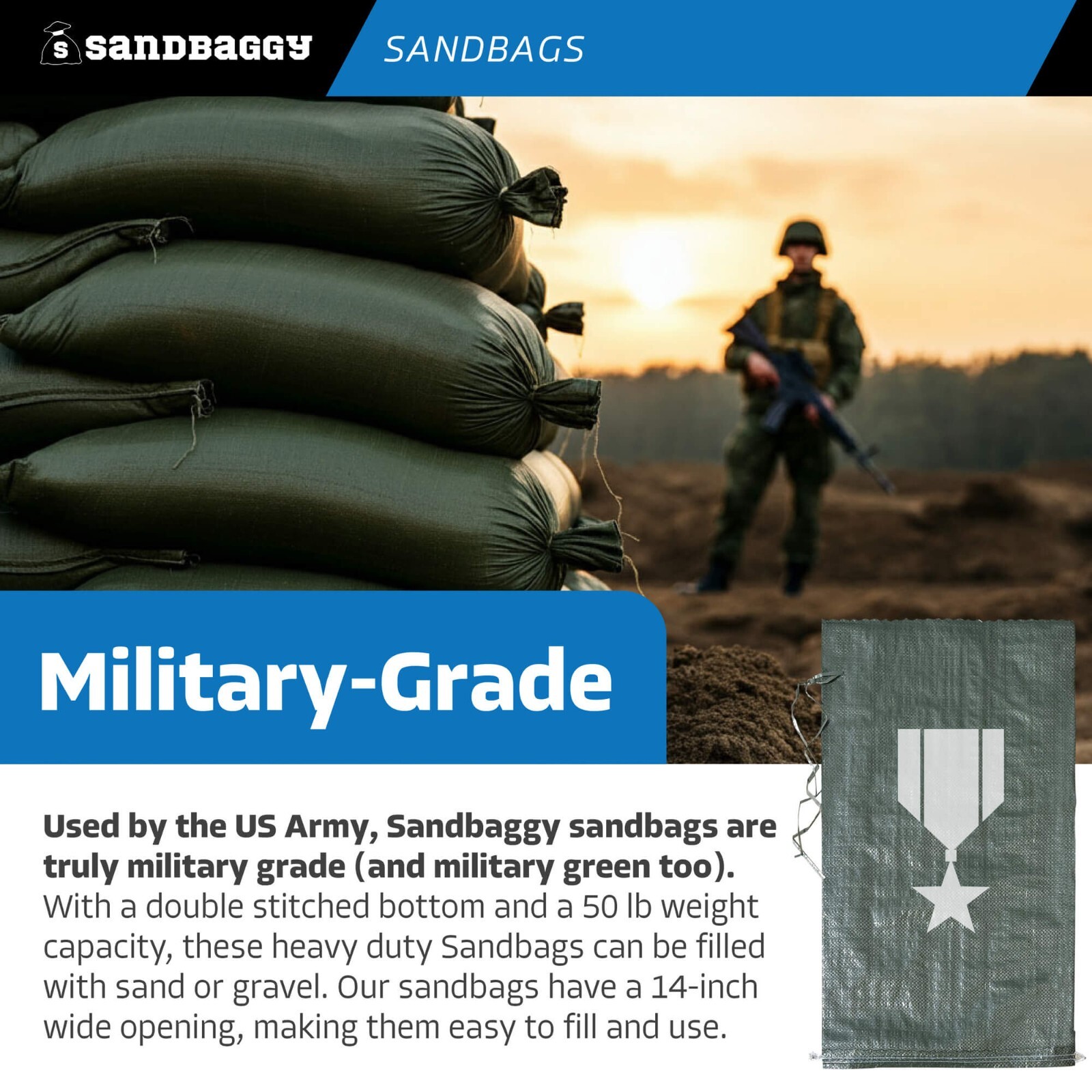 Sandbaggy 30 Green Empty Sandbags For Flooding -14×26 Sandbag Sand Bags Bag Poly