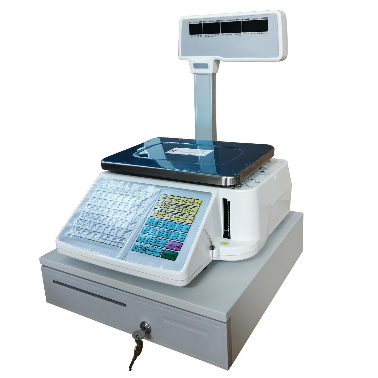 110V 30kg Double-sided Commercial Electric Scale with Cash Box and Thermal Label