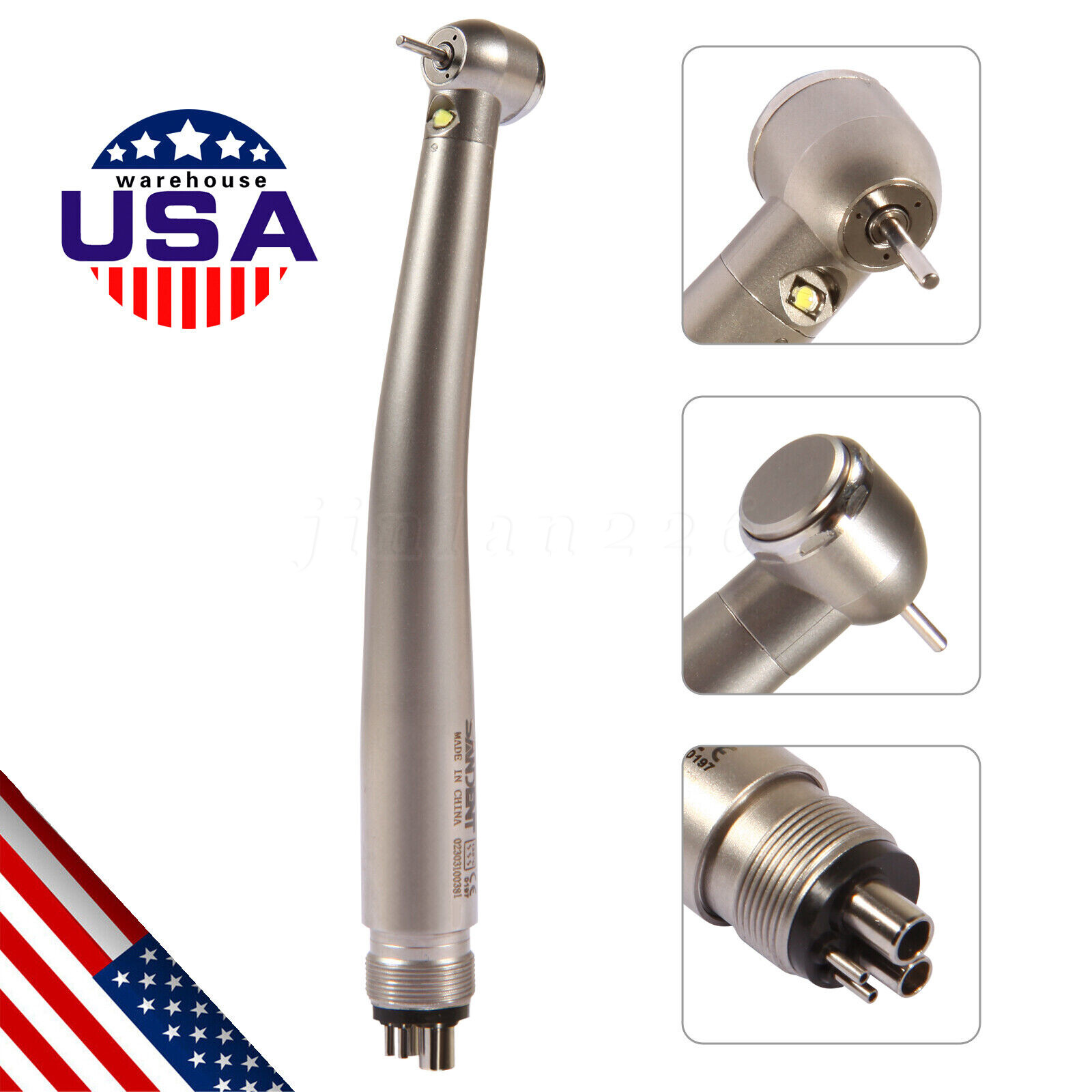 NSK Style Dental High Low Speed Handpiece LED / No LED E-type Push Buttobn FG/RA