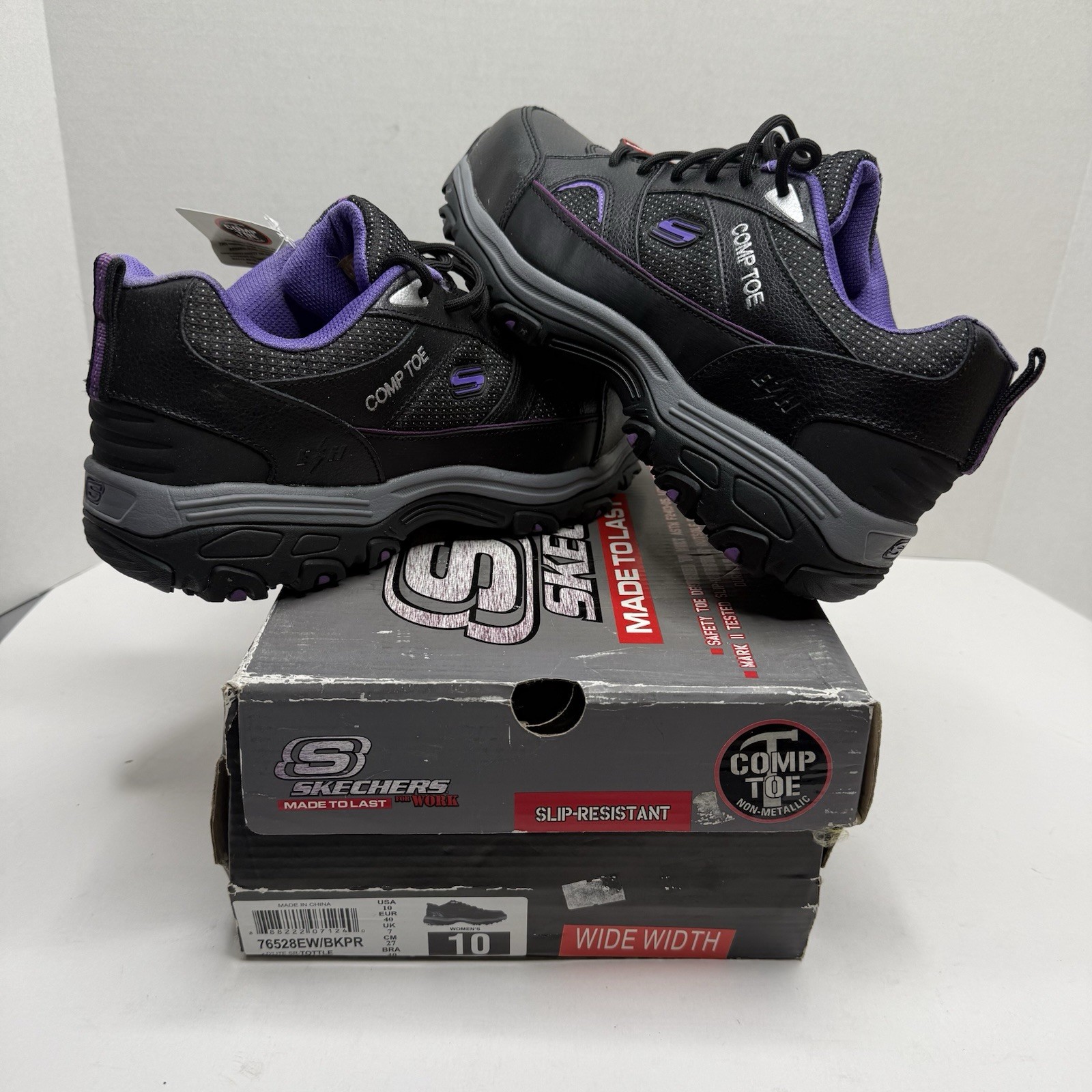 Skechers Work D’Lites SR Tottle Comp Toe Wide Width Women’s 10 New