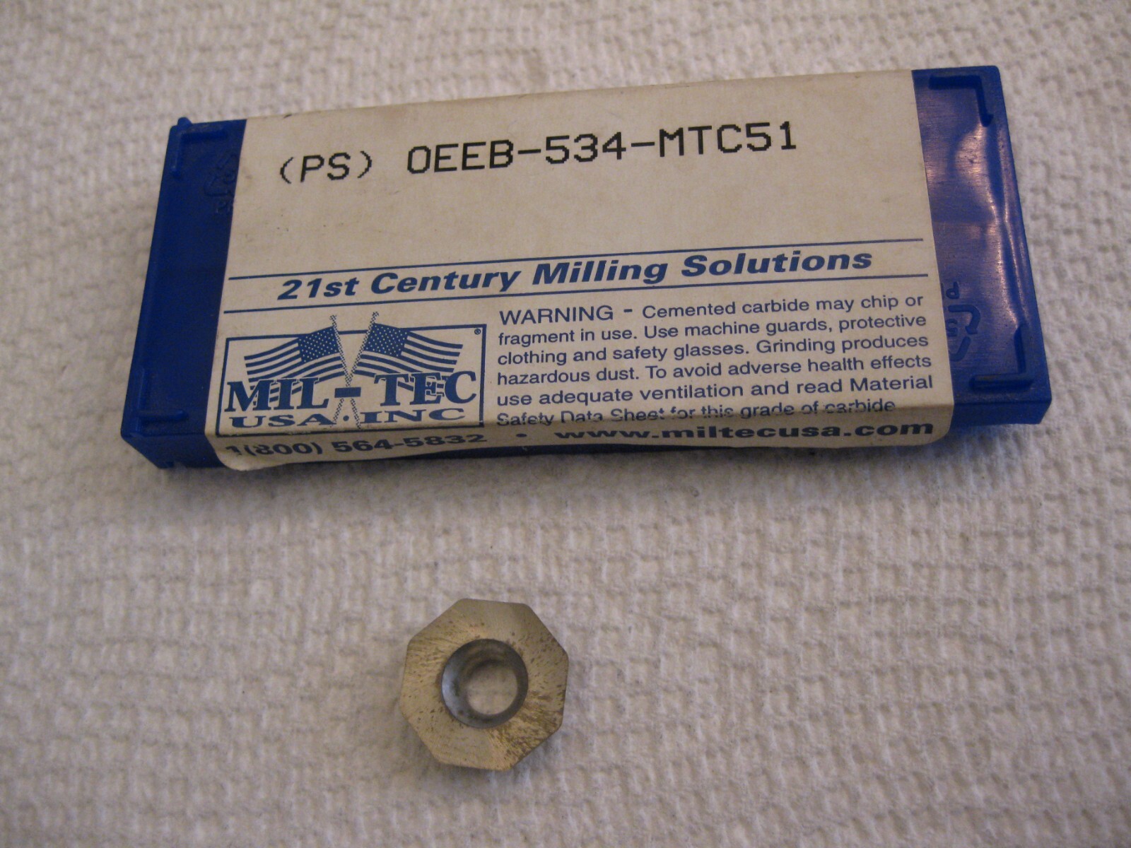 MIL-TEC PS45L MTC51 Carbide Insert 1pc Lot