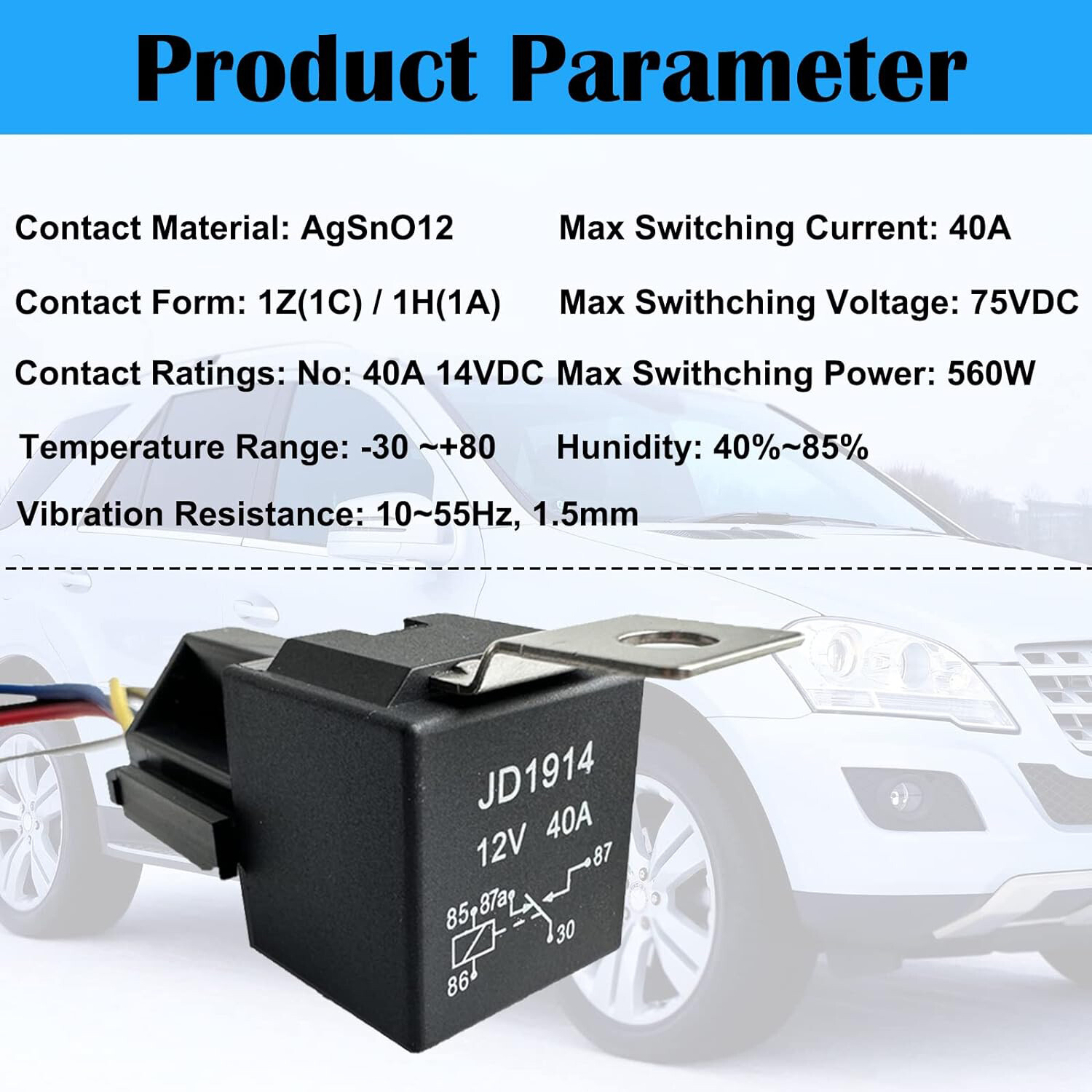 5pcs 5Pin Car Automotive SPDT Relay Switch Harness Socket Waterproof 40A 12V DC