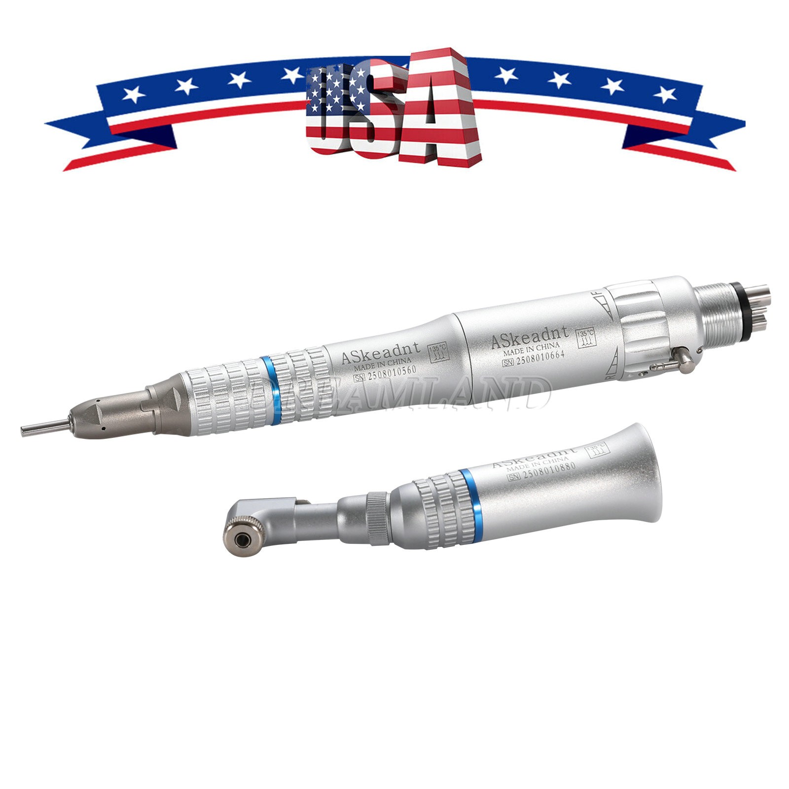 SEASKY Dental Slow Low Speed Handpiece Straight Contra Angle Air Motor 4/2Holes