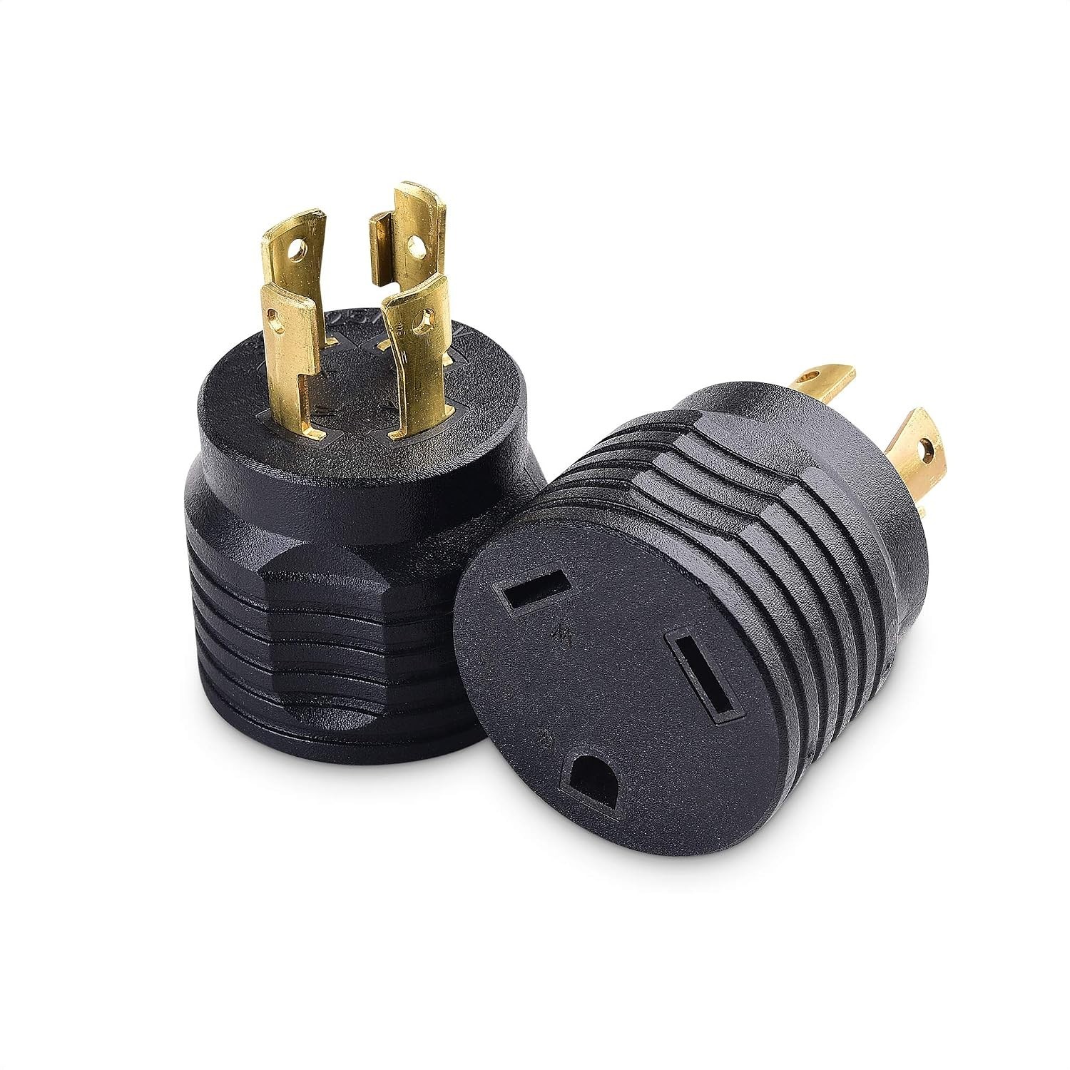 Cable Matters 2 Pack 4 Prong Twist Lock to 30 Amp RV Adapter NEMA L14-30P TT-30R