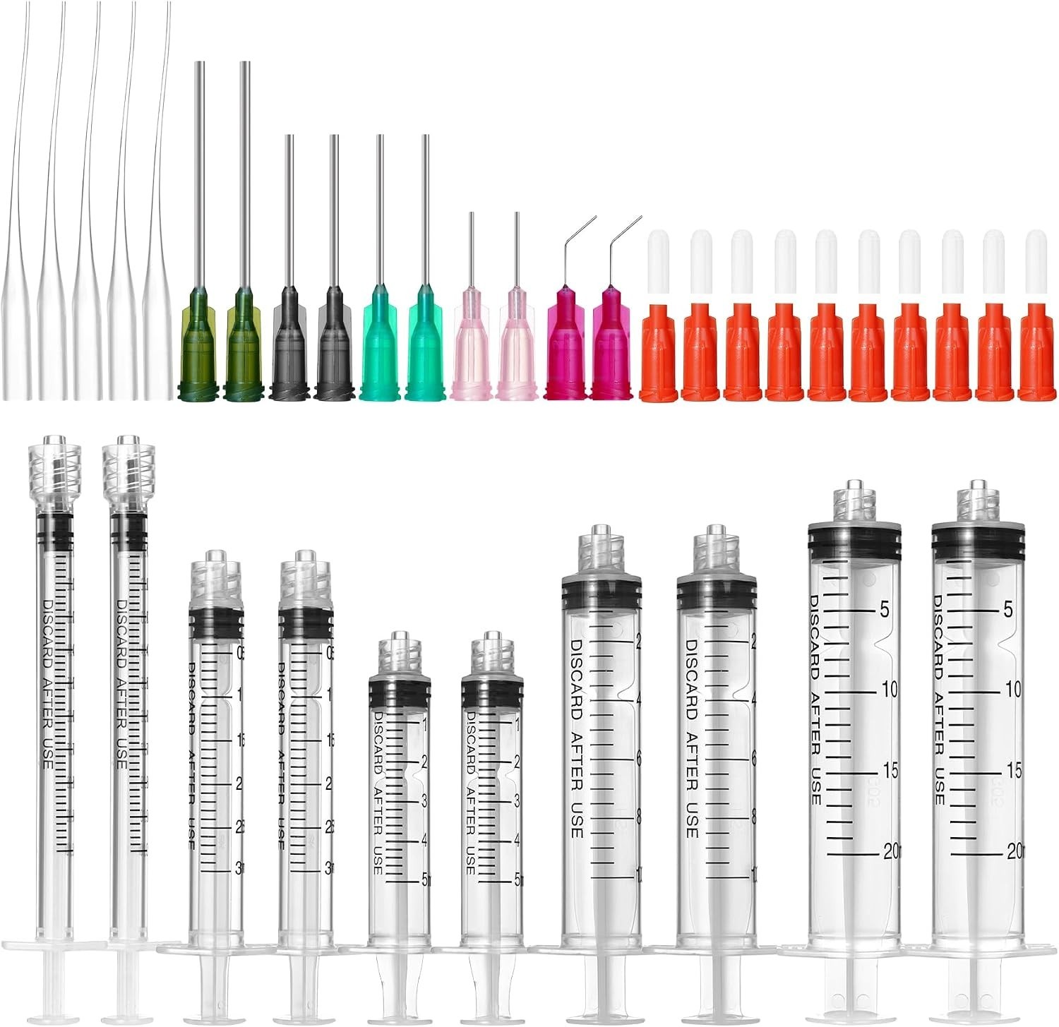 Glue Applicator Syringe with Blunt Tip Needle and Cap, for Liquid, Glue, Ink,