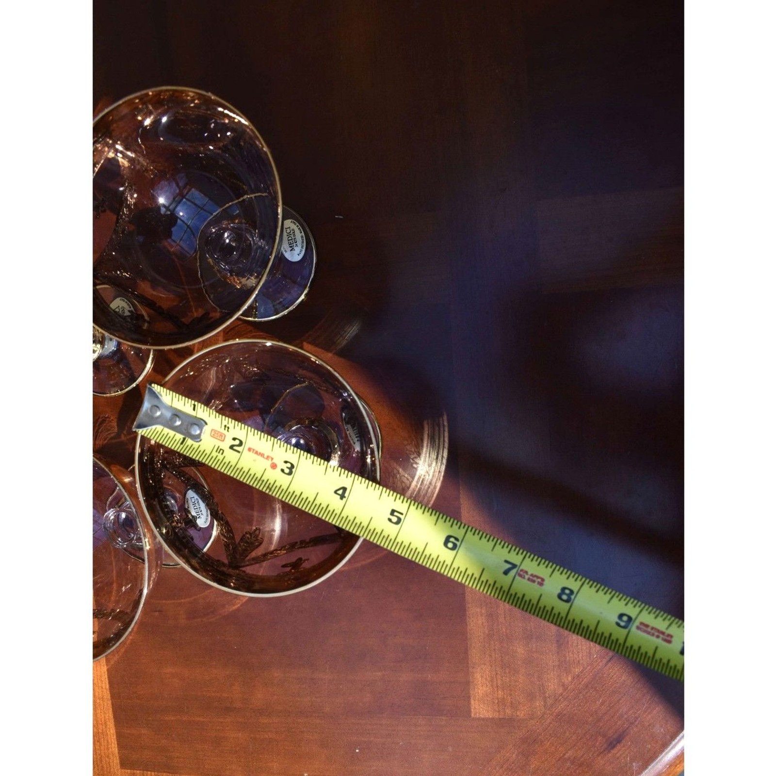 Set of 6 Arte Italica Medici Gold Footed Dessert Glasses Original Labels