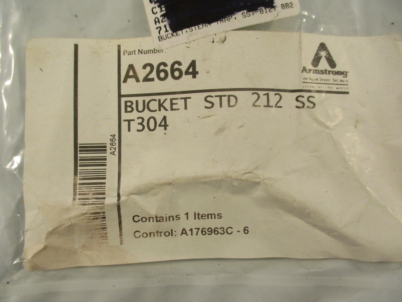 Armstrong A2664 Standard Bucket 212 SS T304 4-1/2″ Length 2-3/8″ ID