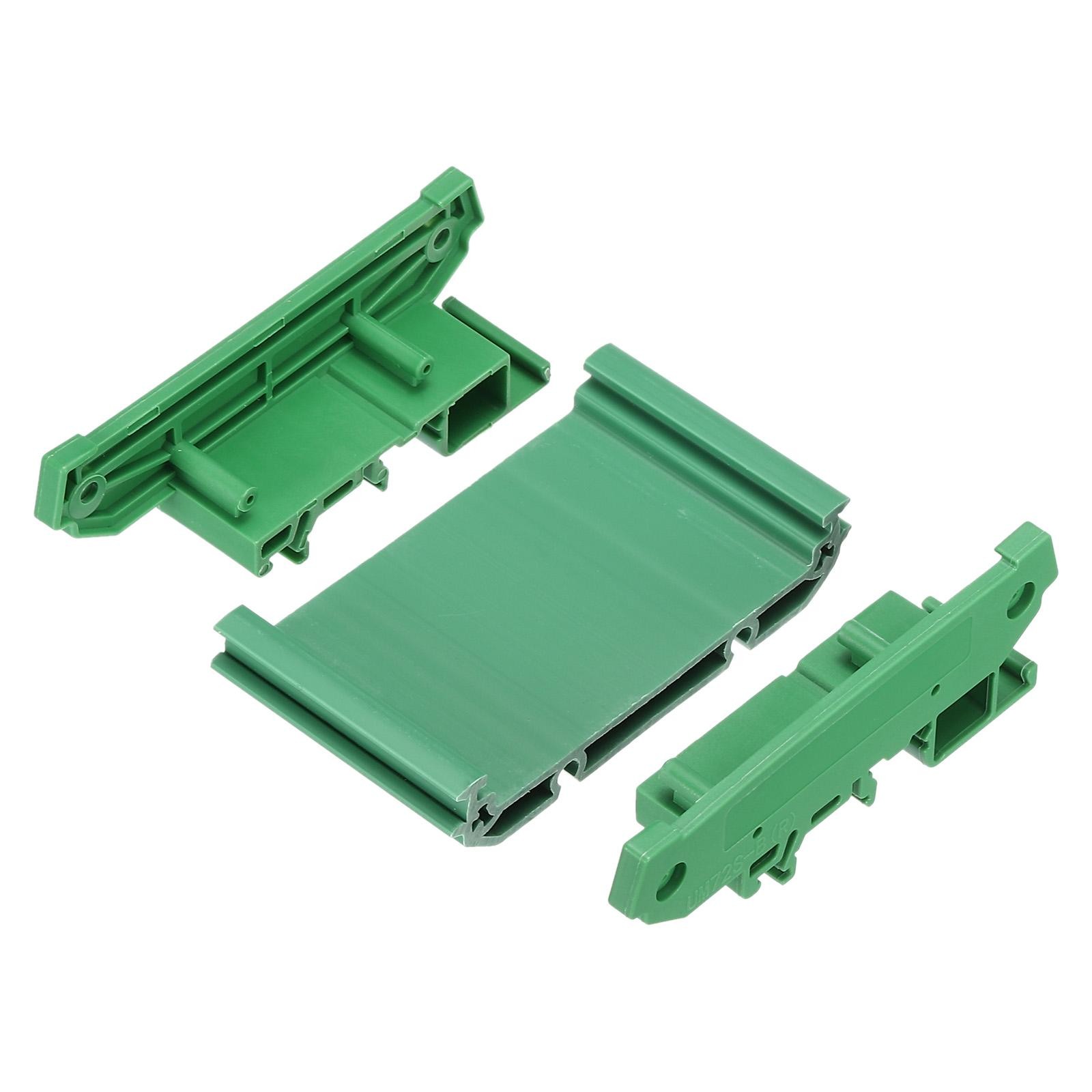 DIN Rail Mount Carrier for 50mm x 72mm PCB, Housing, Bracket, Green