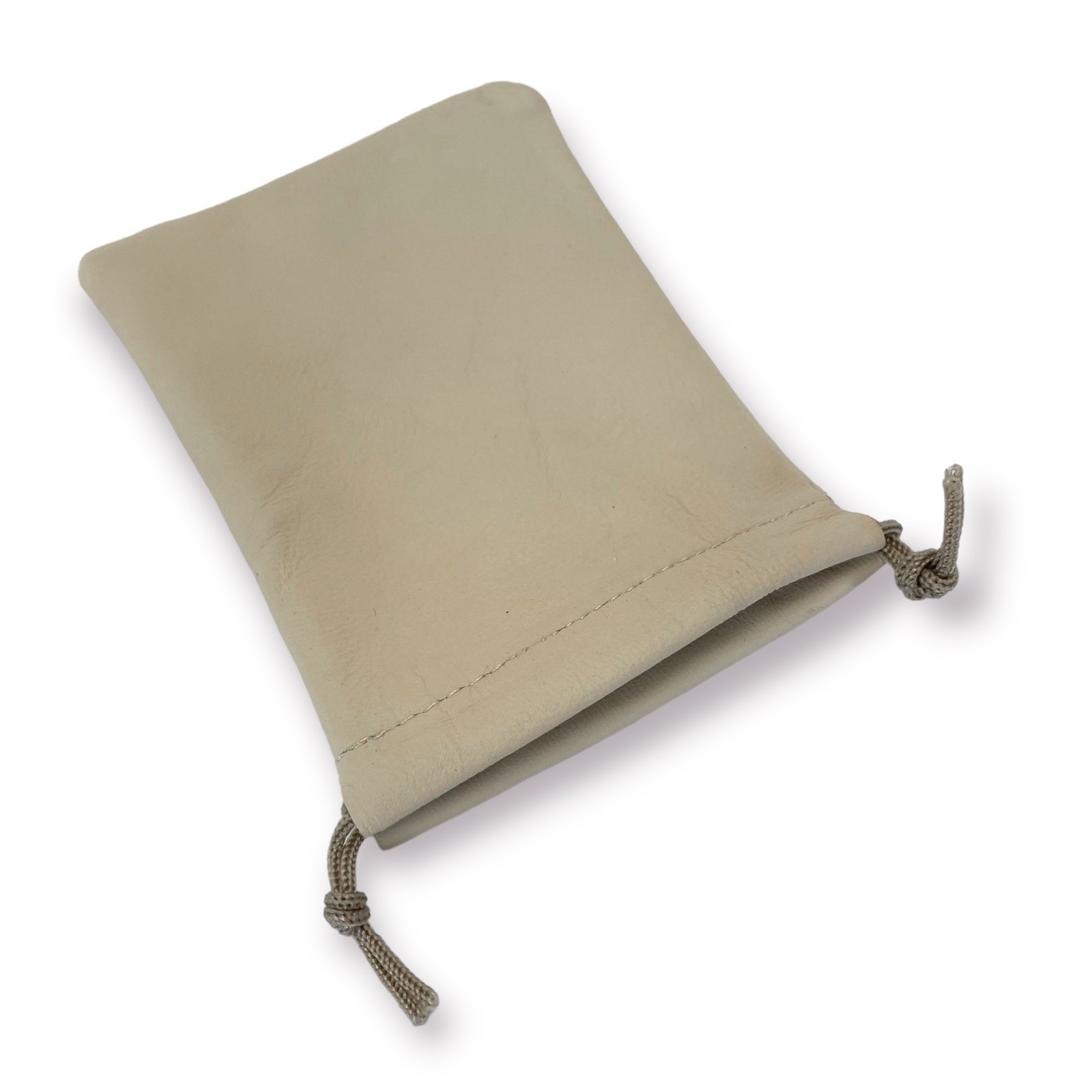Lot of 20 Beige Leather Drawstring Pouches For Jewelry/Collectibles 2.5×3.5”