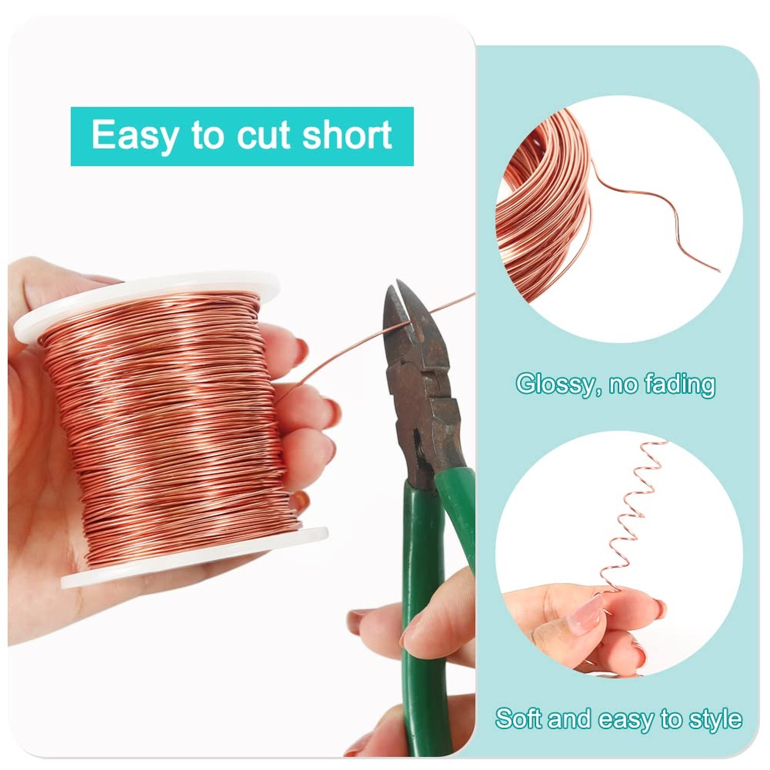 Aluminum Wire, 20 Gauge 328 Feet Bendable Metal Wire with Spool for Craft Jew…