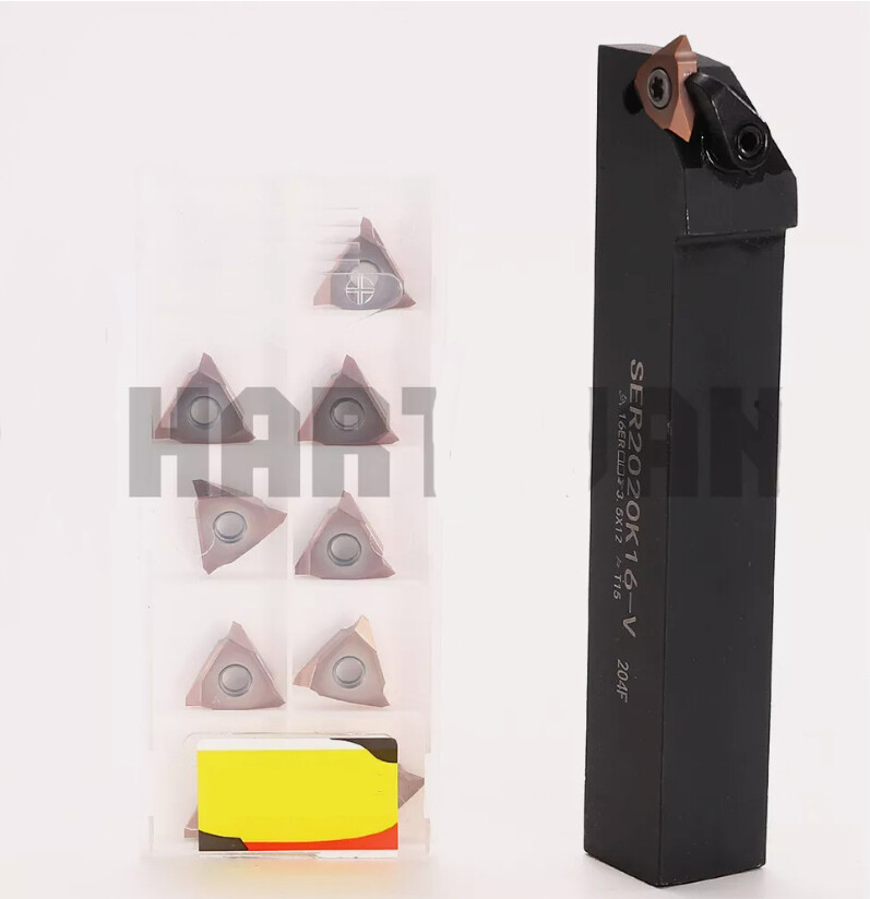 20mm Lathe Threading Turning Tool Holder Vertical + 60° Carbide Threading Insert