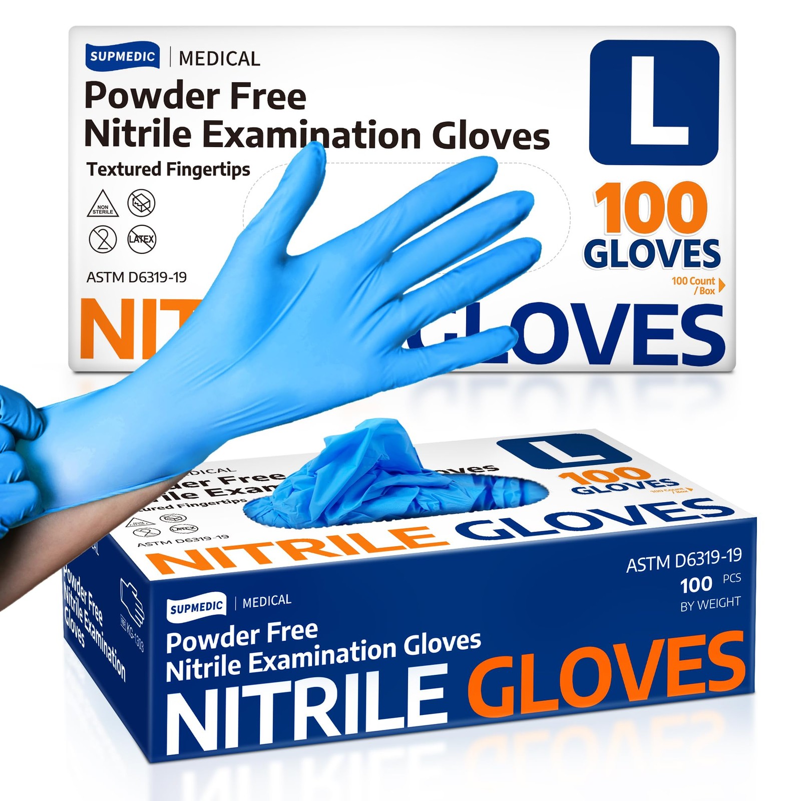 Supmedic Medical Nitrile Exam Gloves Latex-Free Powder-Free Food Safe Cooking