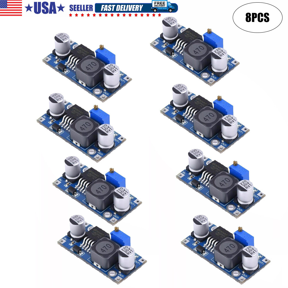8X LM2596 DC-DC Adjustable Buck Power Supply Module Board 3A 12/24V to 12/5/3.3v
