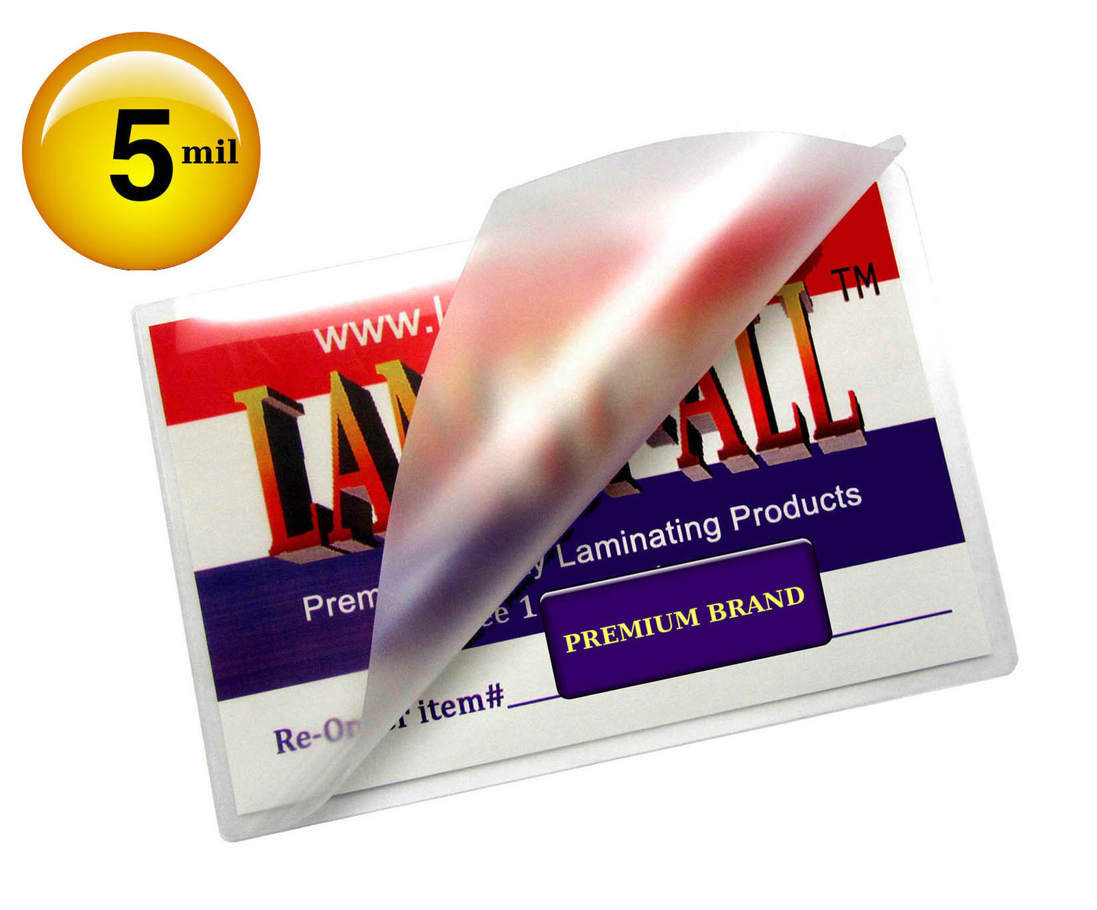 LAM-IT-ALL Hot 5 Mil Business Card Laminating Pouches 2.25 x 3.75 [100/pk] Clear