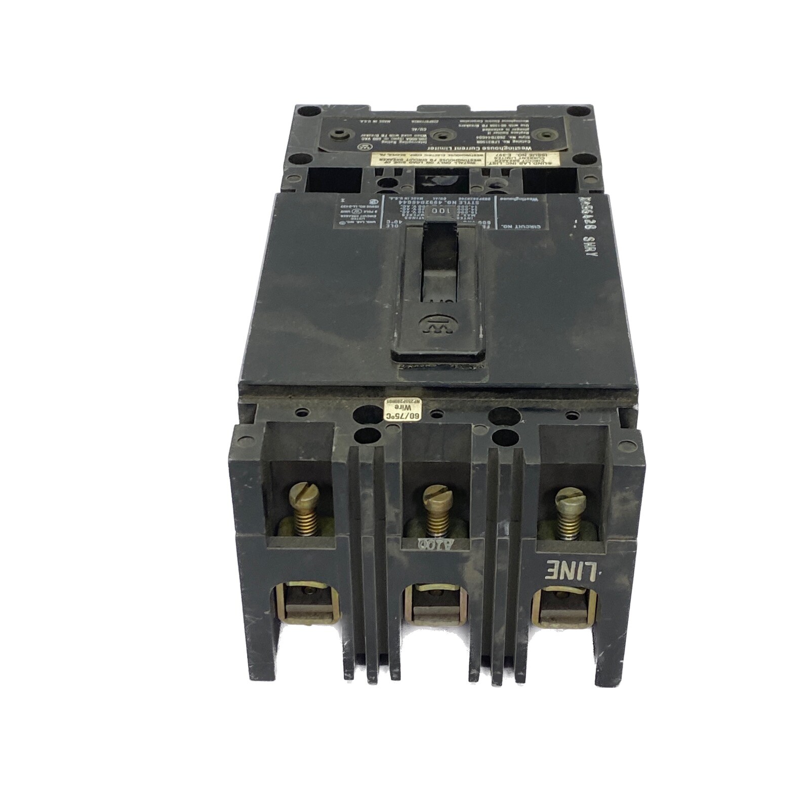 Westinghouse 100A 600VAC 3P Circuit Breaker FB3100L w/ Current Limiter LFB3150R